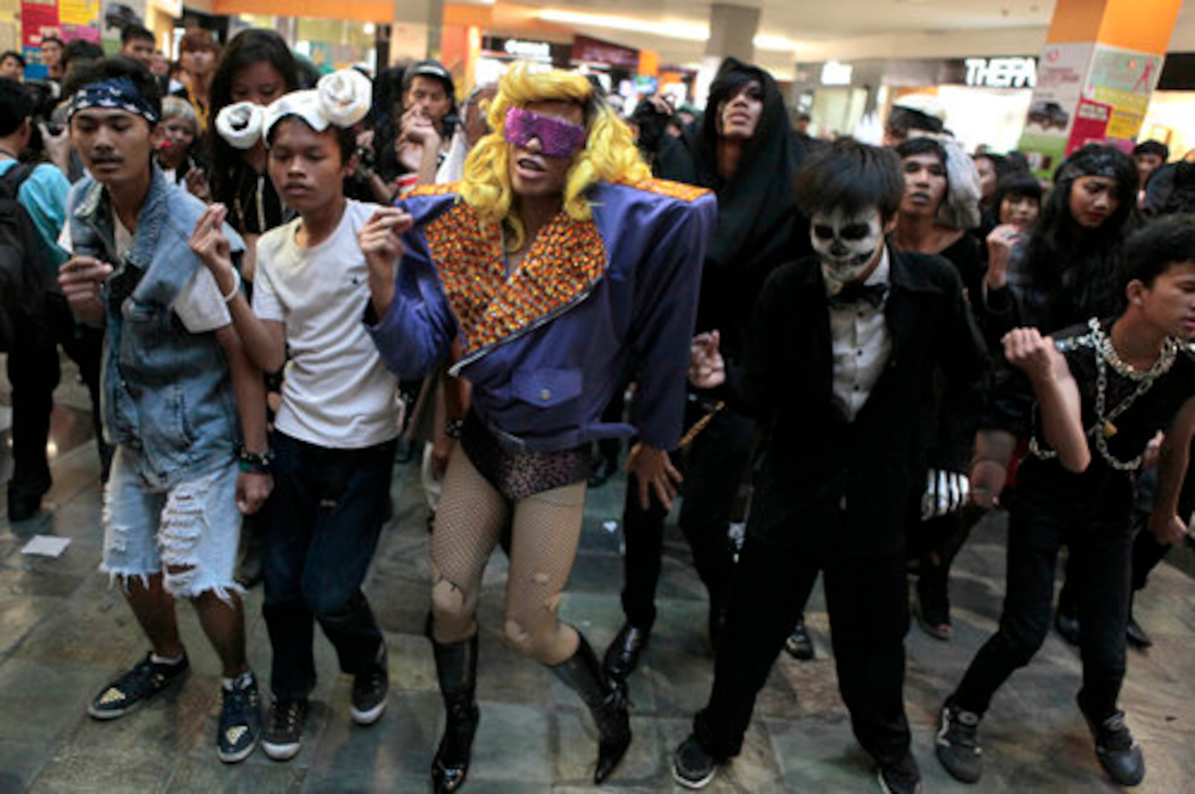 The Lady Gaga flash mob goes on.