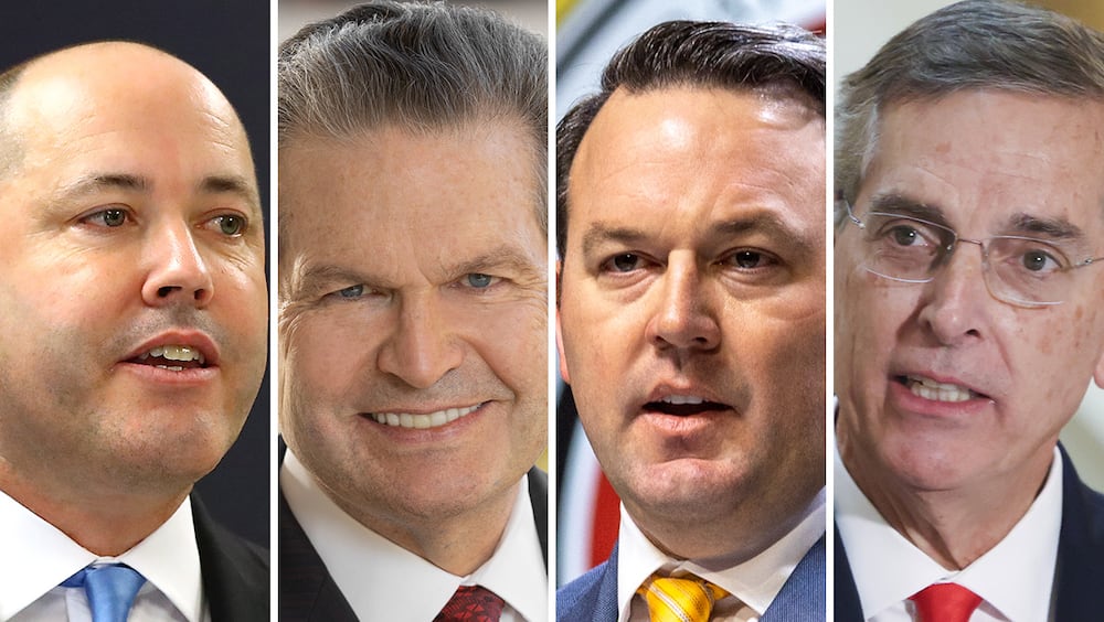 (Left to right) The 2026 Republican candidates for Georgia governor: Chris Carr, Rick Jackson, Burt Jones and Brad Raffensperger. (AJC file photos)