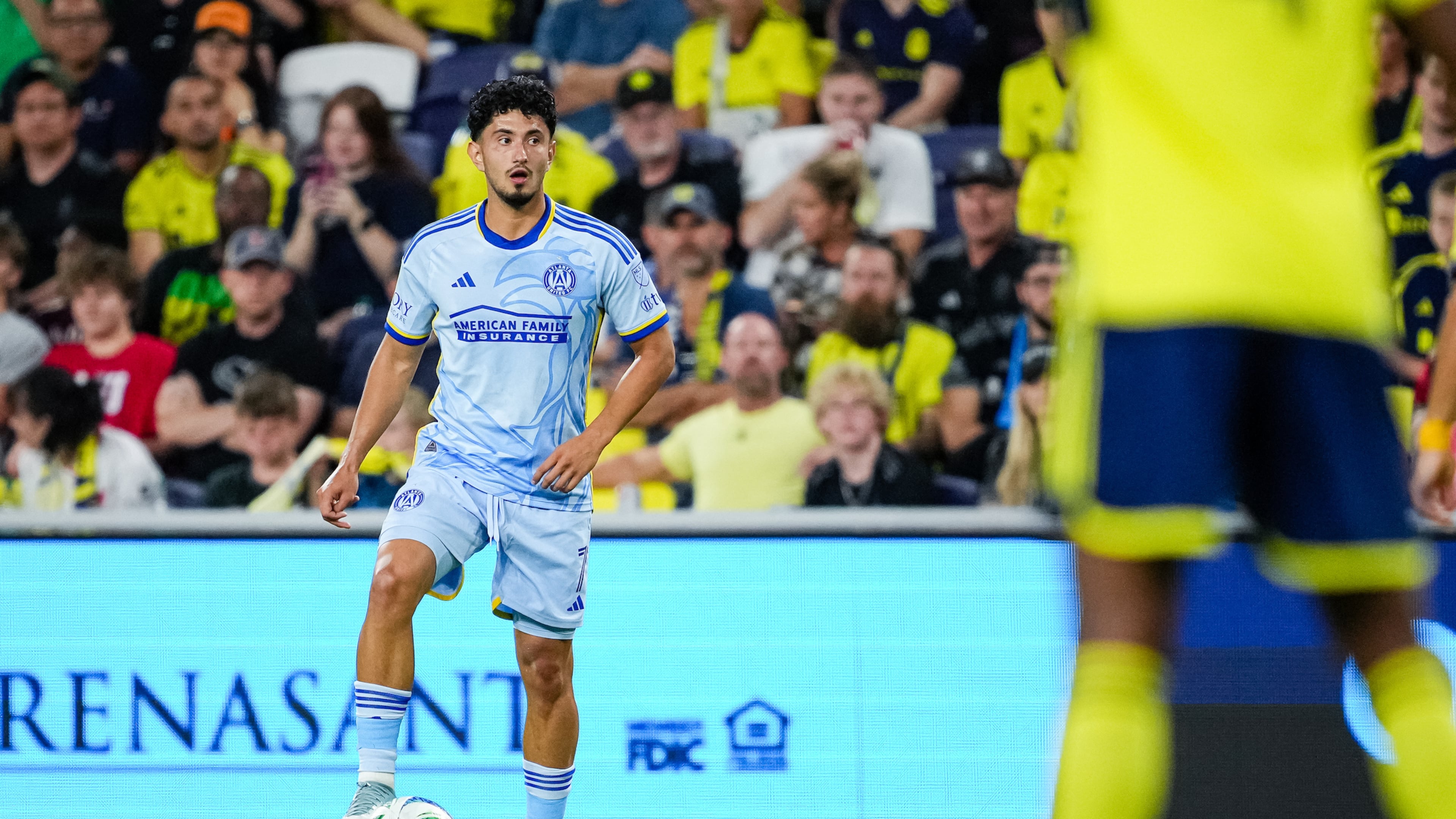 Atlanta United midfielder Steven Alzate during the match against Nashville SC at GEODIS Park in Nashville, Tennessee, on Saturday, Aug. 30, 2025. (Mitch Martin/Atlanta United)