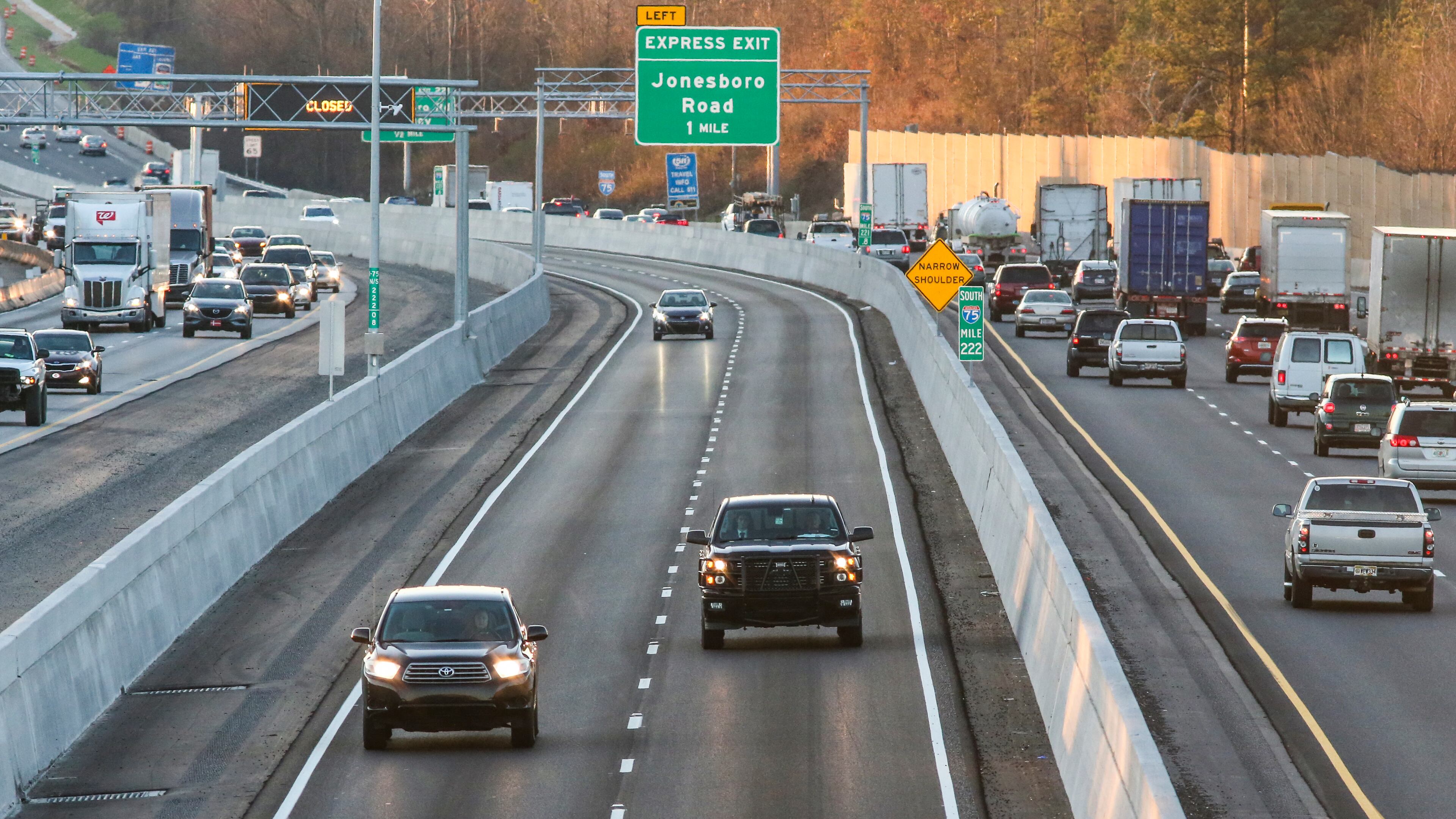The State Road & Tollway Authority expects to see approximately 6,000 weekday trips on the Interstate 75 South Metro Express Lanes after six months of operation. AJC file photo