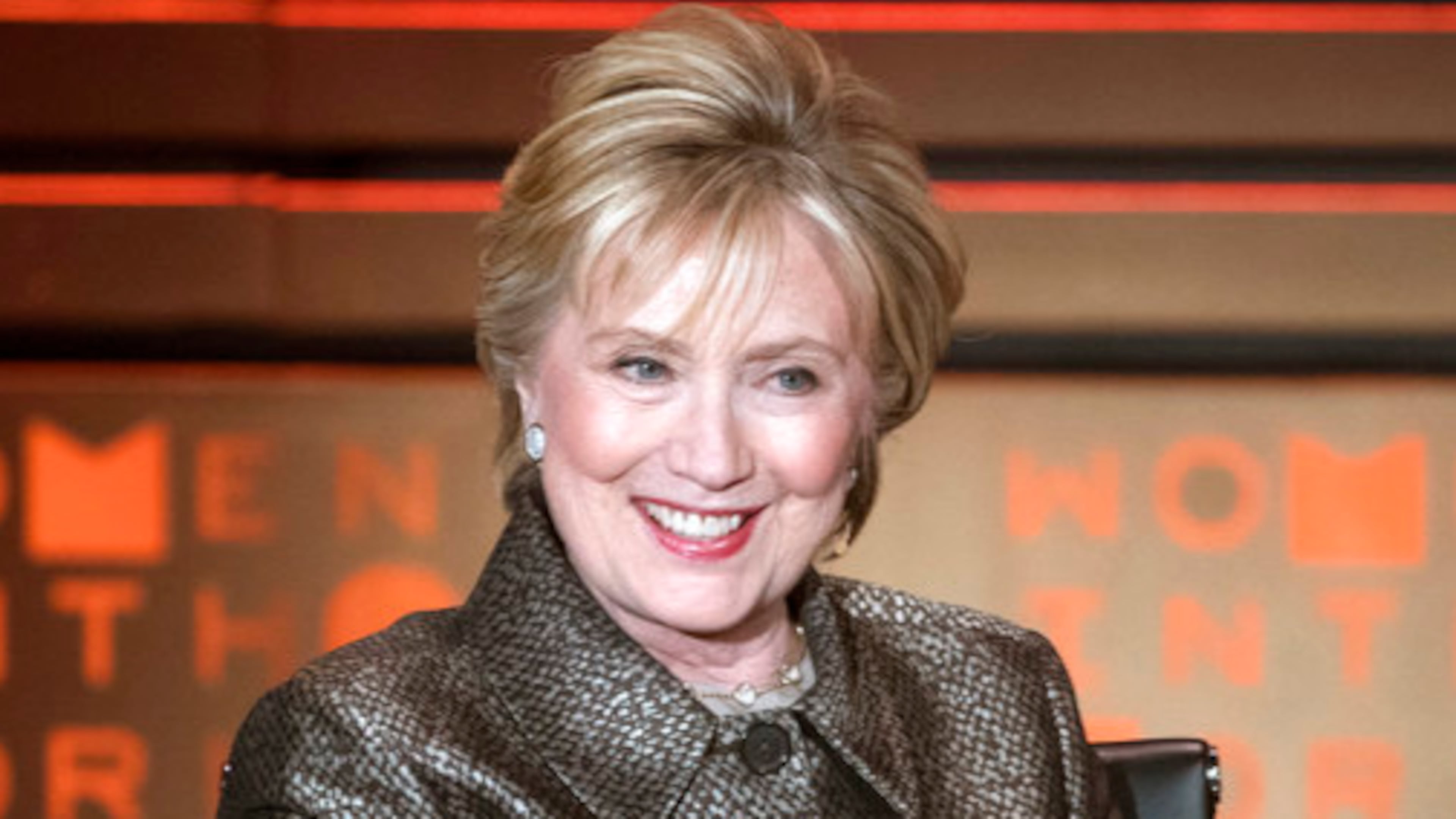 FILE - In this April 6, 2017 file photo, former Secretary of State Hillary Clinton speaks during the Women in the World Summit in New York. A New York Times story reports that friends of Hillary Clinton have said the former secretary of State is questioning the timing of the firing of FBI Director James Comey. (AP Photo/Mary Altaffer, File)