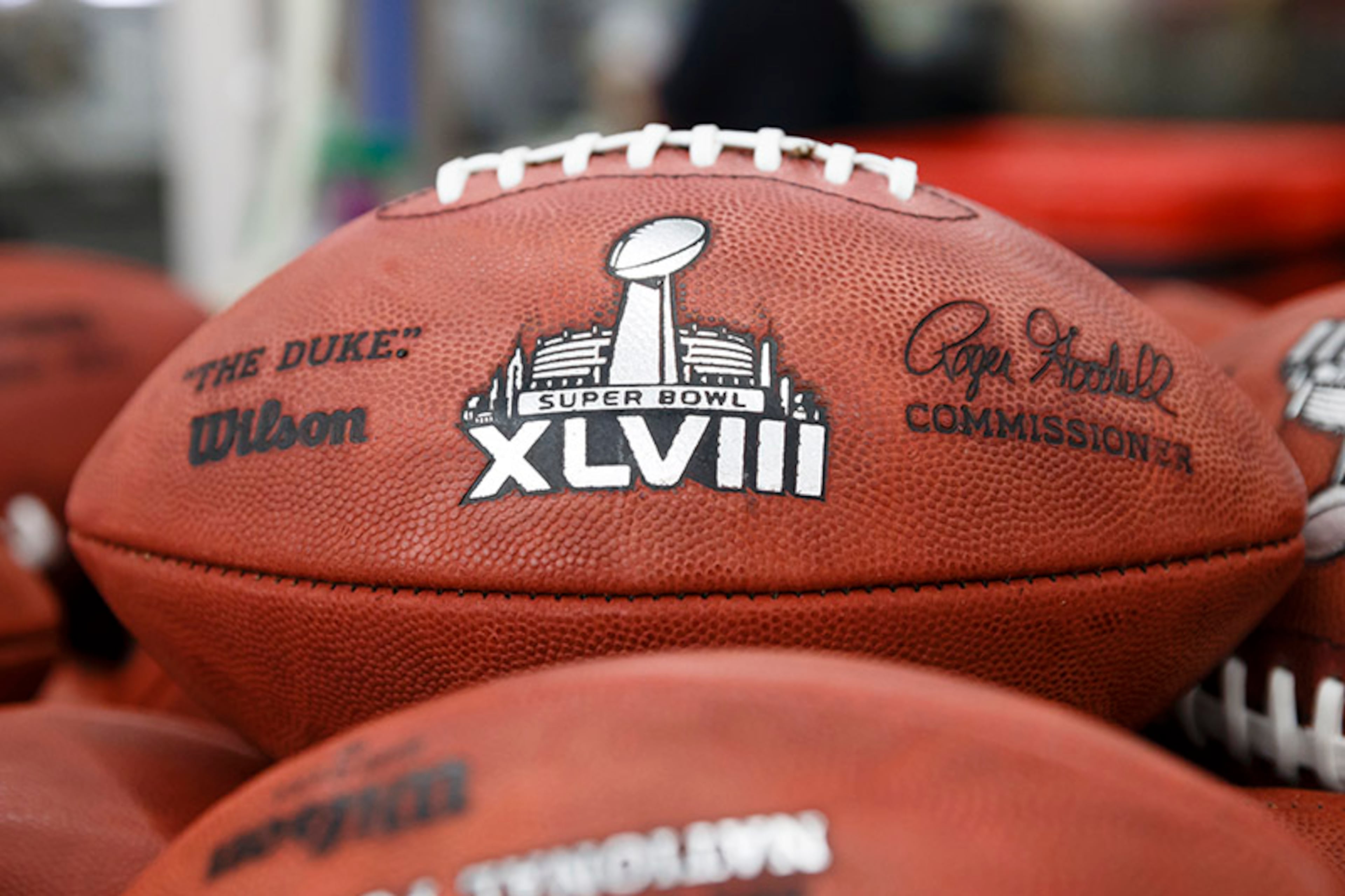 A lot goes into creating the official game balls for Super Bowl XLVIII. Workers at the Wilson Sporting Goods Co. in Ada, Ohio, have begun manufacturing the rock that will be hauled around Feb. 2 in New Jersey by the Seattle Seahawks and Denver Broncos.