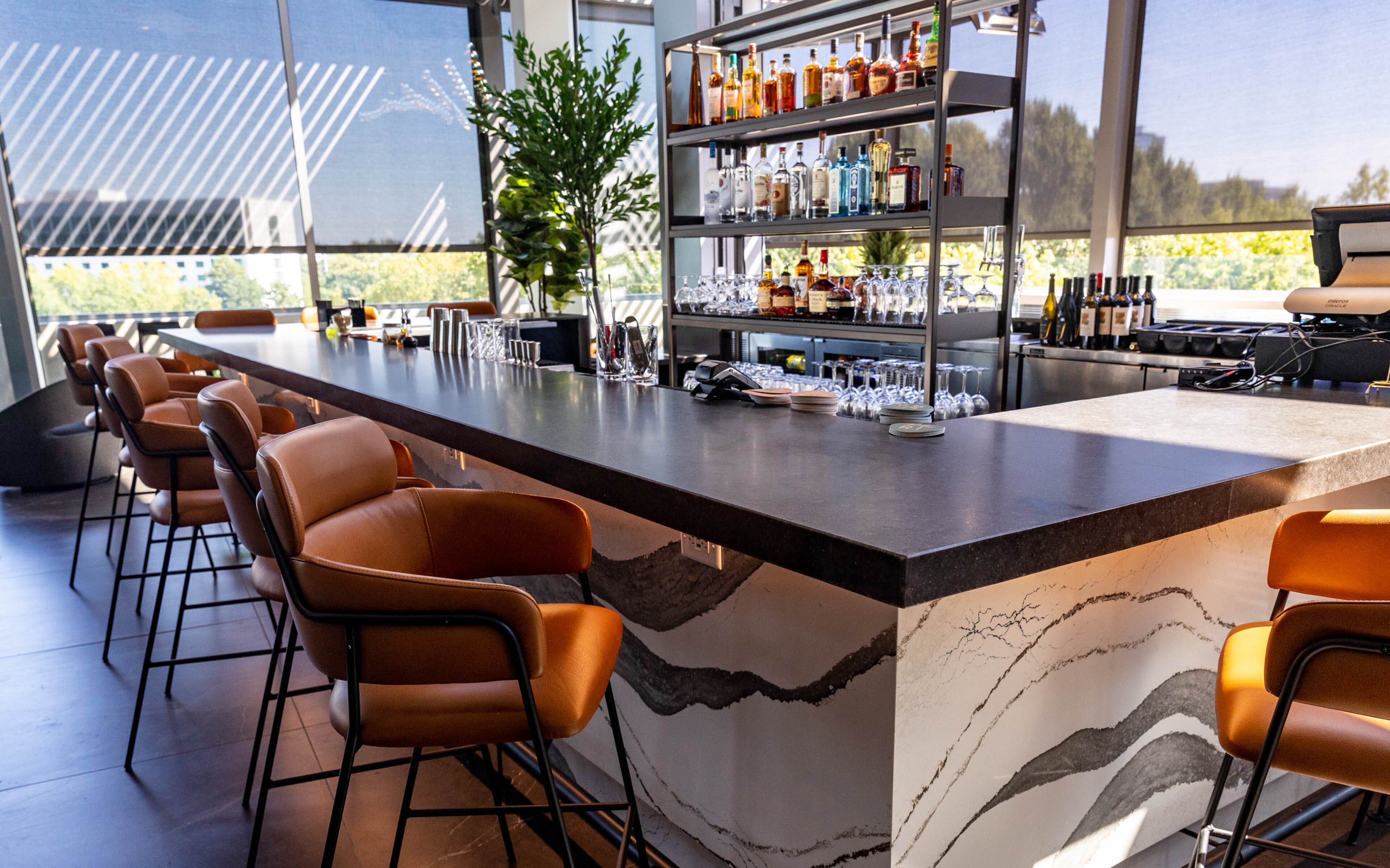 Bar Peri opens in early October 2021 in Dunwoody on the roof top at AC Hotel Atlanta Perimeter with several signature cocktails, tapas bites and a view. Photos taken on Tuesday, Sept 28, 2021. (Jenni Girtman for The Atlanta Journal-Constitution)