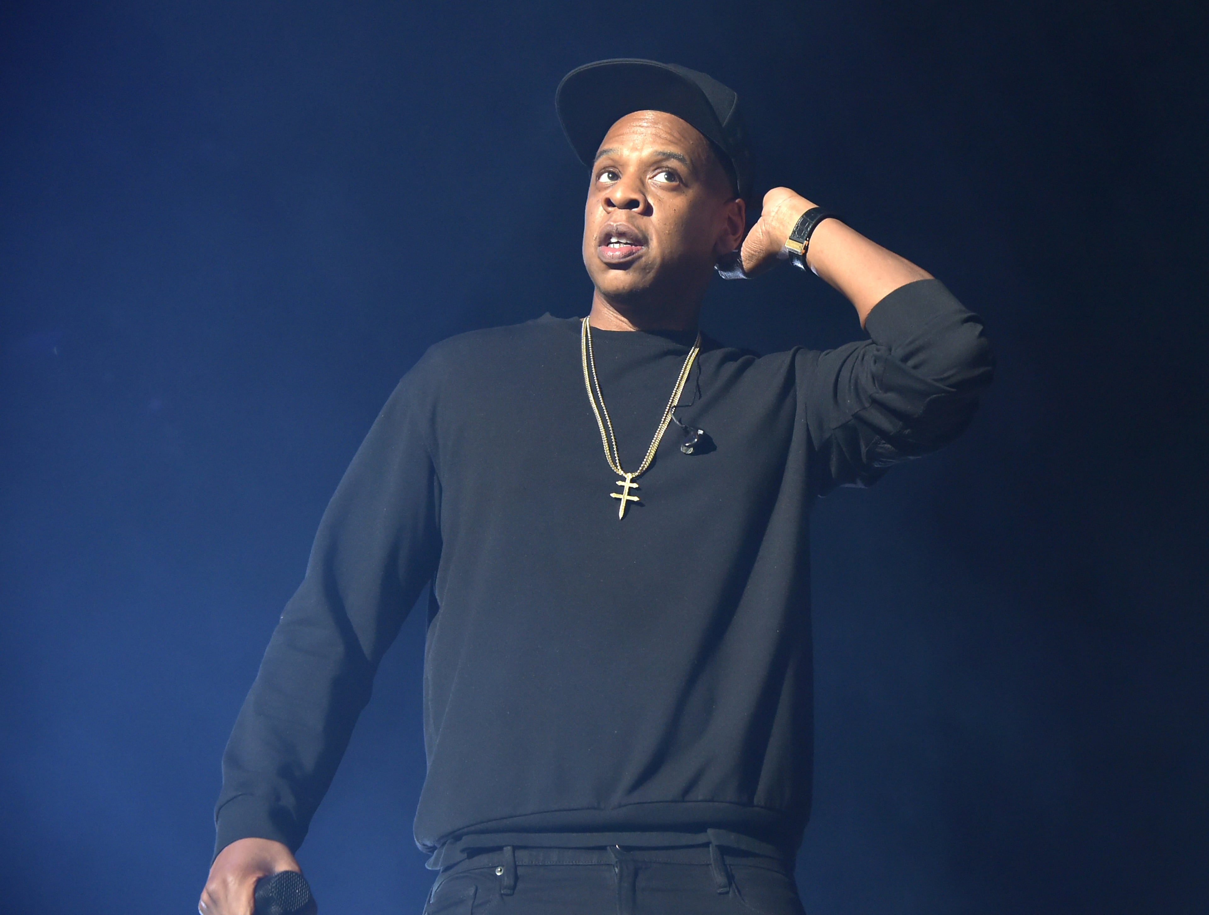 NEW YORK, NY - OCTOBER 20: Rapper Jay-Z performs onstage during TIDAL X: 1020 Amplified by HTC at Barclays Center of Brooklyn on October 20, 2015 in New York City. (Photo by Theo Wargo/Getty Images for TIDAL)