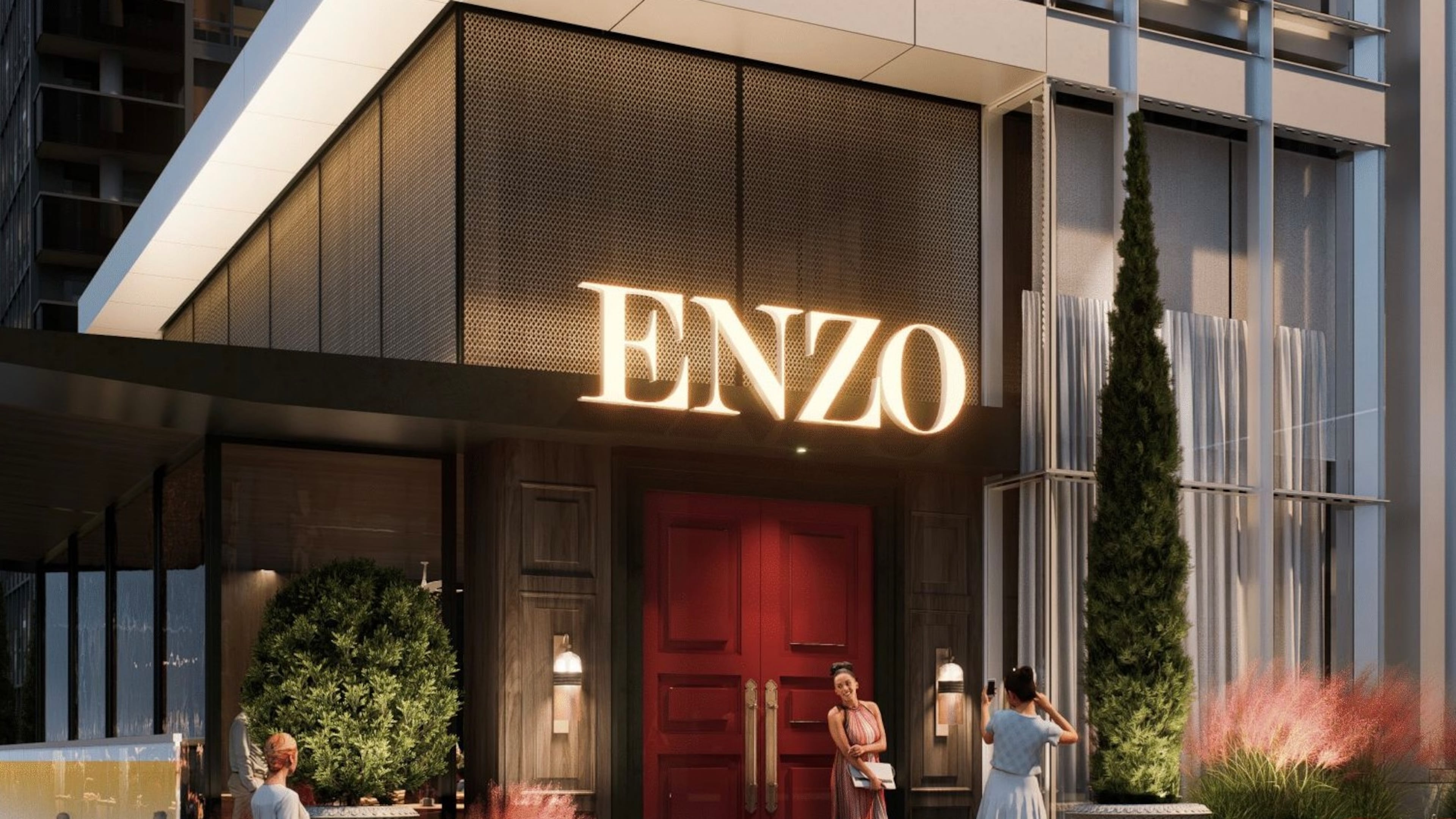 A rendering of Enzo Steakhouse & Bar's forthcoming Midtown location, which will open at the Epicurean Atlanta hotel inside the Reverence space. (Courtesy of Rule Joy Trammell + Rubio)