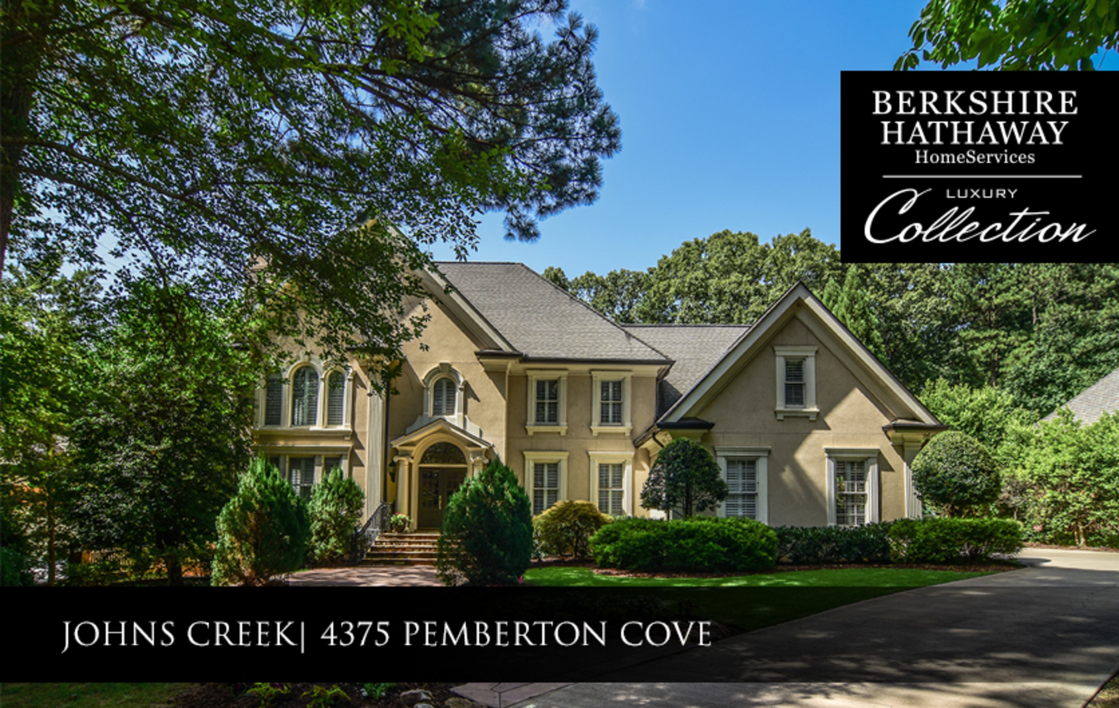 4375 Pemberton Cove, Johns Creek, GA 30022 - $1.625M – 5BR, 4BA, 1HB – On 4th Hole of Country Club of the South – Julia Mergens 860-670-7580 – Julia.nergens@BHHSGeorgia.com