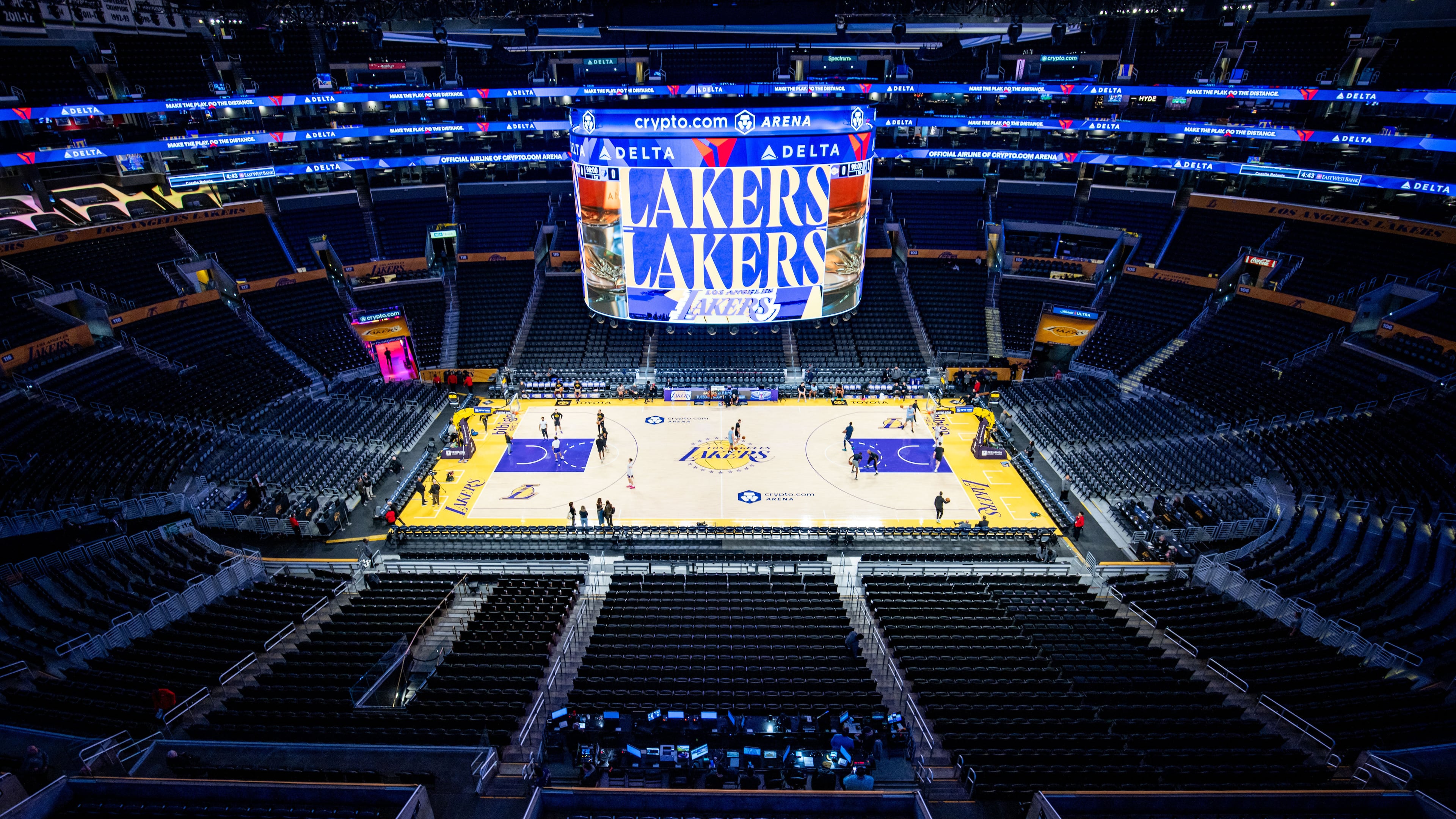 FILE - Crypto Arena is viewed before a Los Angeles Lakers NBA basketball game against the Memphis Grizzlies, Jan. 4, 2026, in Los Angeles. (AP Photo/Ethan Swope, File)