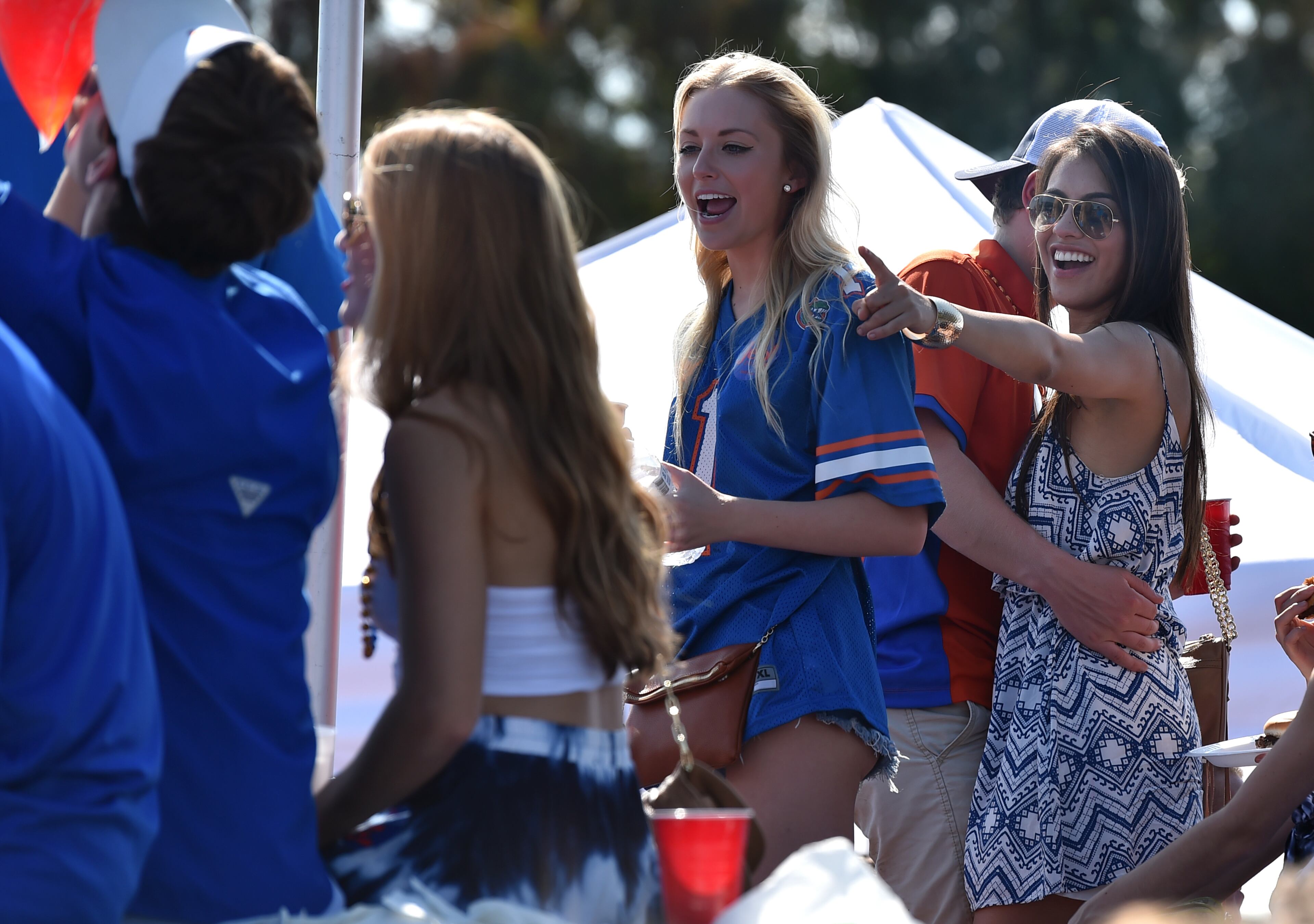 Fans tailgate before the start of the Georgia/ Florida matchup Saturday October 31, 2015. BRANT