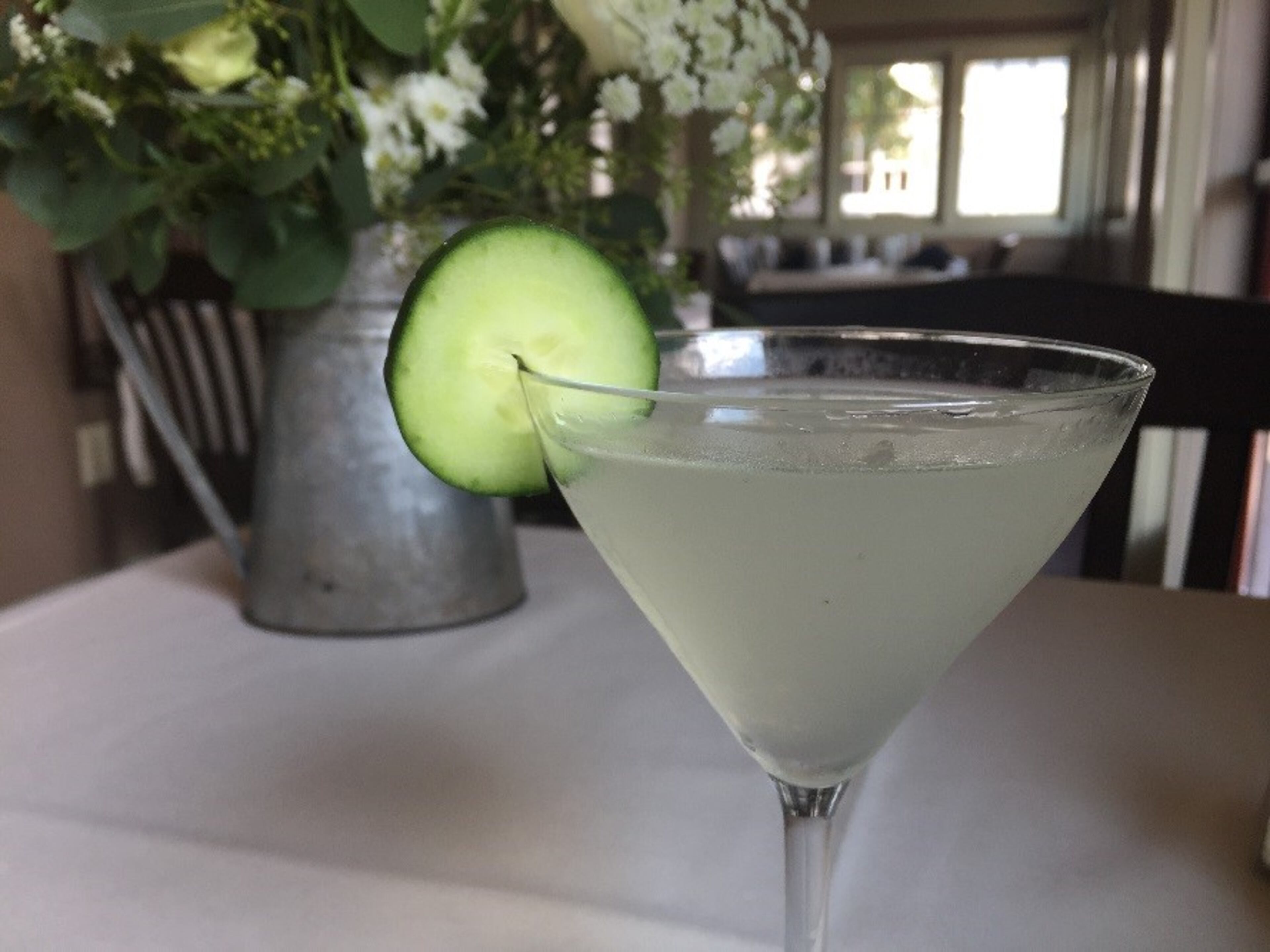 A cucumber martini at Milton's Cuisine & Cocktails uses fresh cucumbers from the restaurant's own garden.
