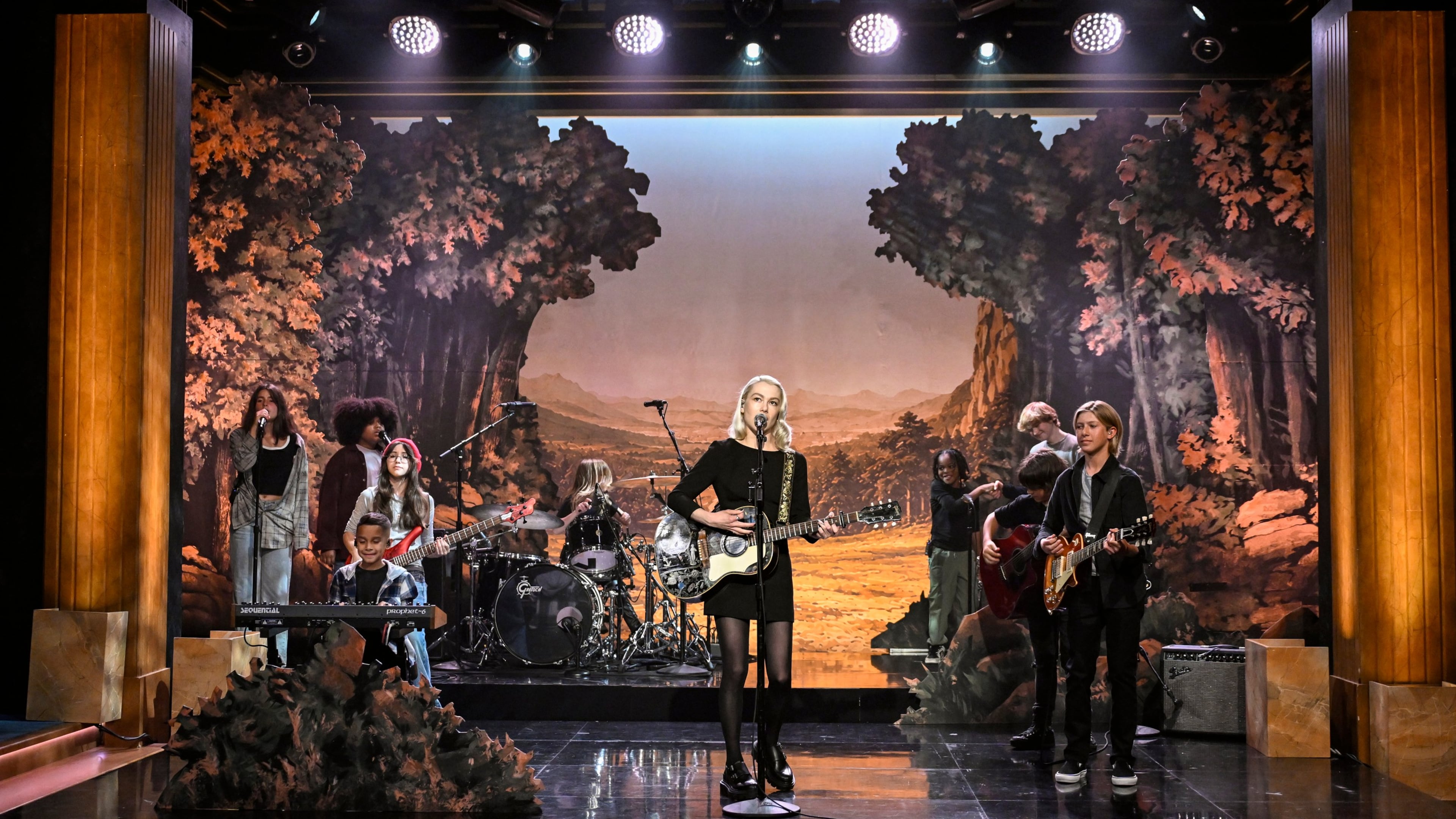This image released by NBC shows Phoebe Bridgers performing on "The Tonight Show Starring Jimmy Fallon" in New York on July 14, 2026. (Todd Owyoung/NBC via AP)