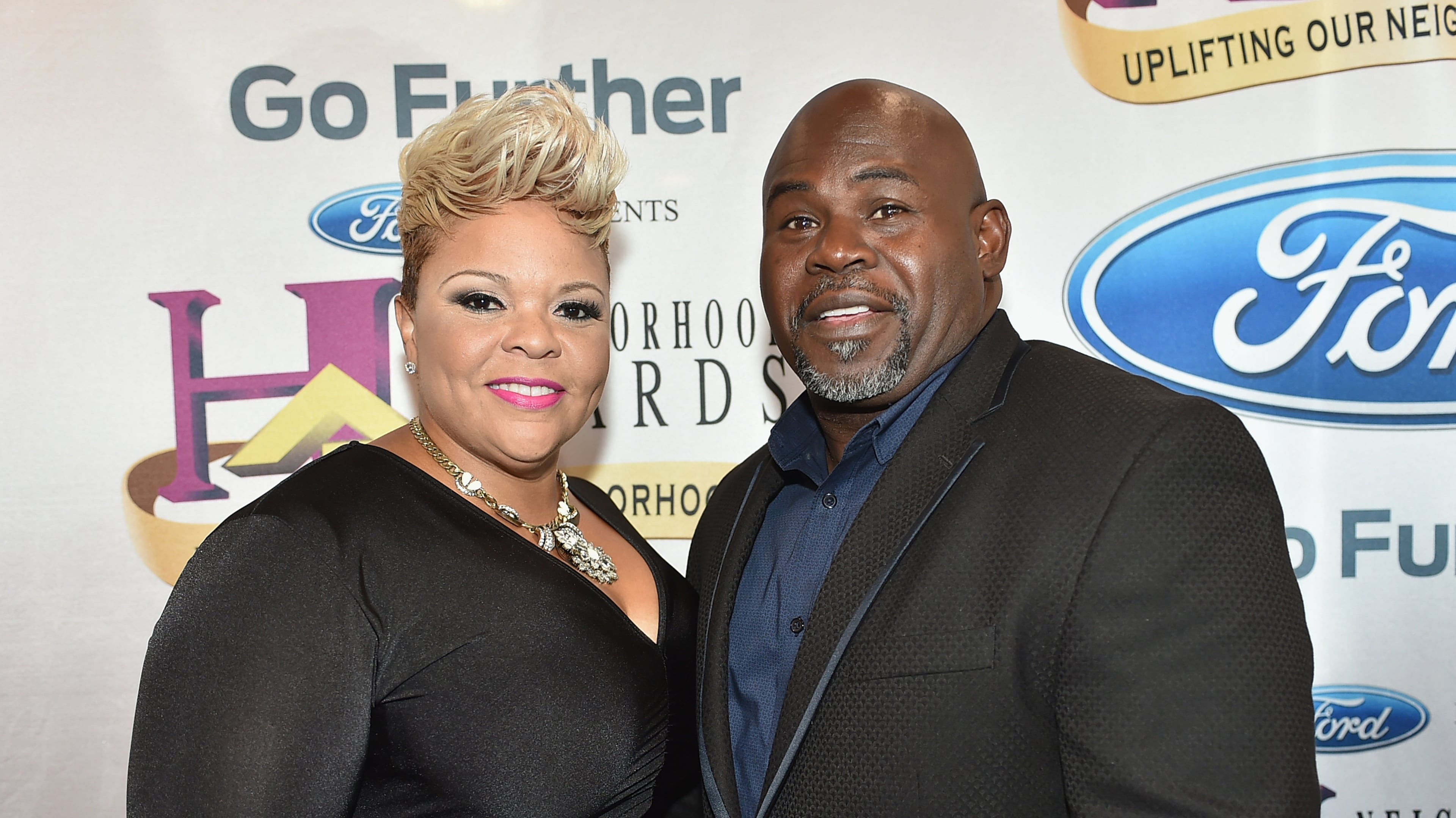 ATLANTA, GA - AUGUST 08: Tamela J. Mann and David Mann attend the 2015 Ford Neighborhood Awards Hosted By Steve Harvey at Phillips Arena on August 8, 2015 in Atlanta, Georgia. (Photo by Moses Robinson/Getty Images for Neighborhood Awards)