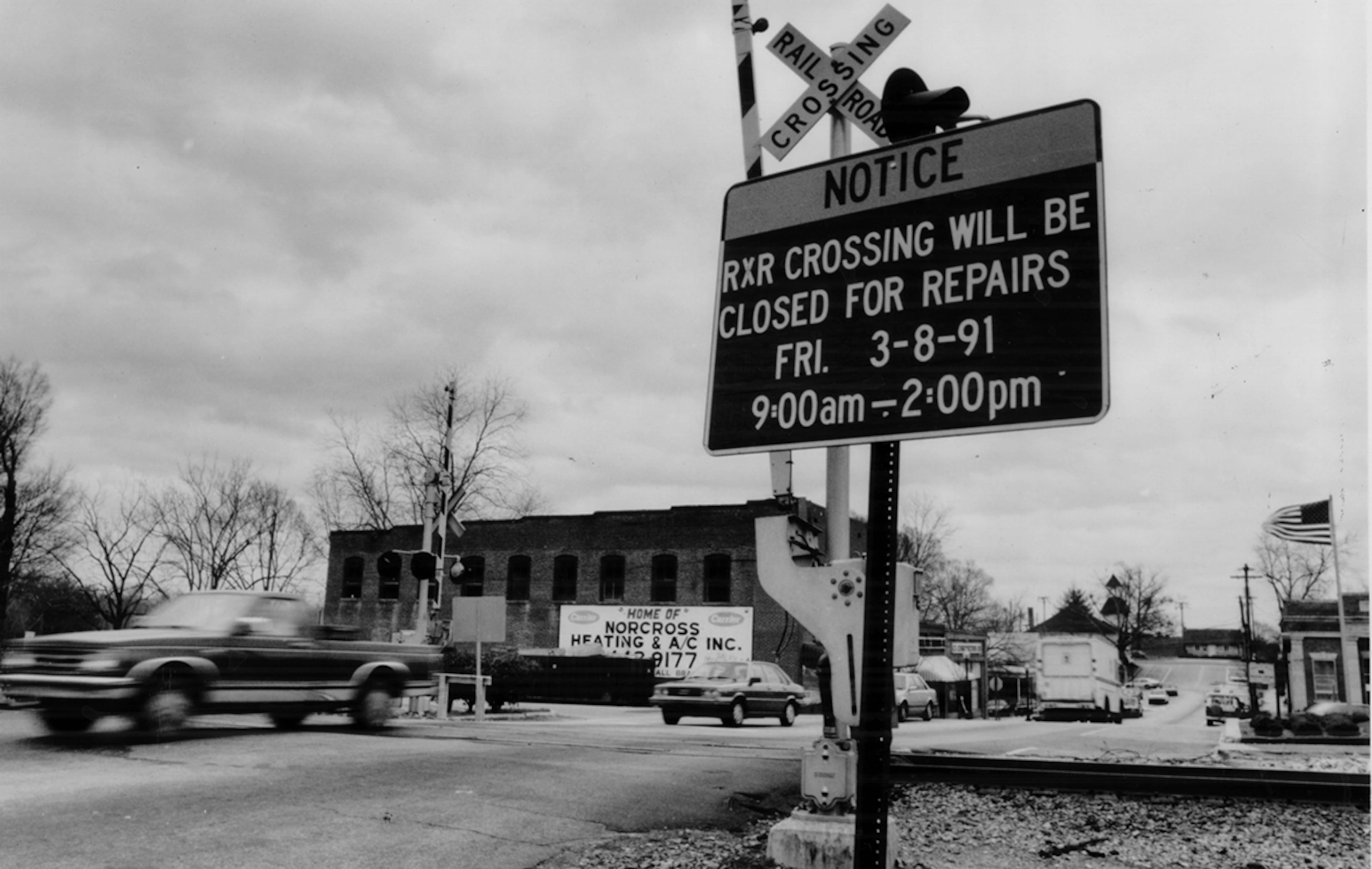 In the 1870s Norcross became known as a resort area for Atlantans. A train called the "Airline Belle Railroad" made three trips a day between the two cities. This photo is from 1991. (Charlotte B. Teagle / AJC file)