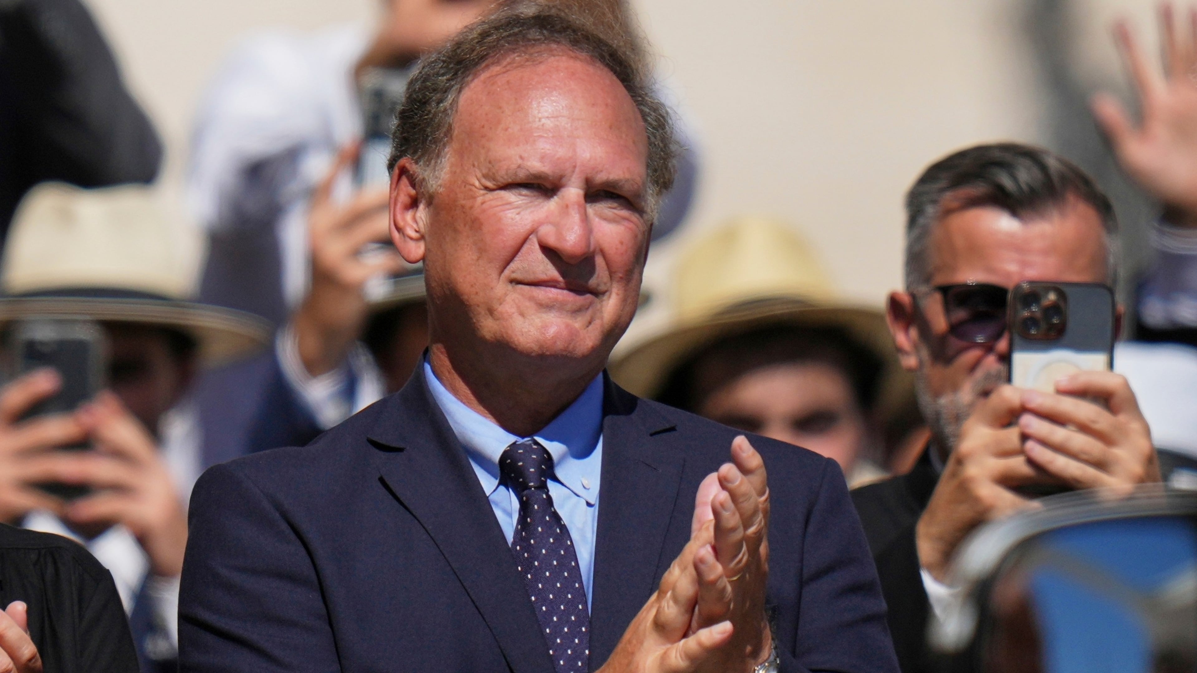 FILE - Supreme Court Justice Samuel Alito attends Pope Leo XIV's audience for operators of justice in St. Peter's Square at the Vatican, Sept. 20, 2025. (AP Photo/Alessandra Tarantino, File)