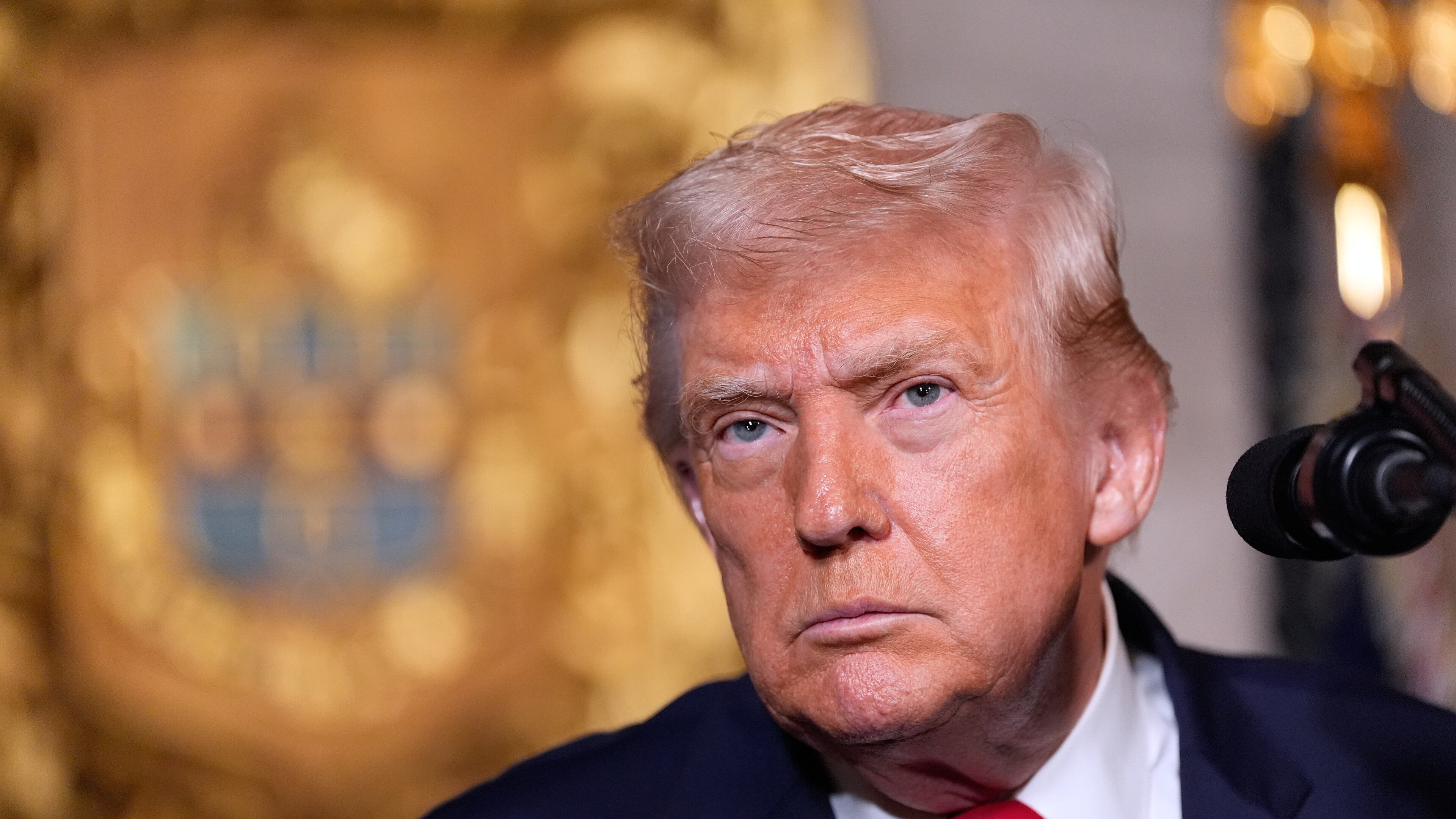 President Donald Trump speaks at his Mar-a-Lago club, Monday, Dec. 22, 2025, in Palm Beach, Fla. (AP Photo/Alex Brandon)