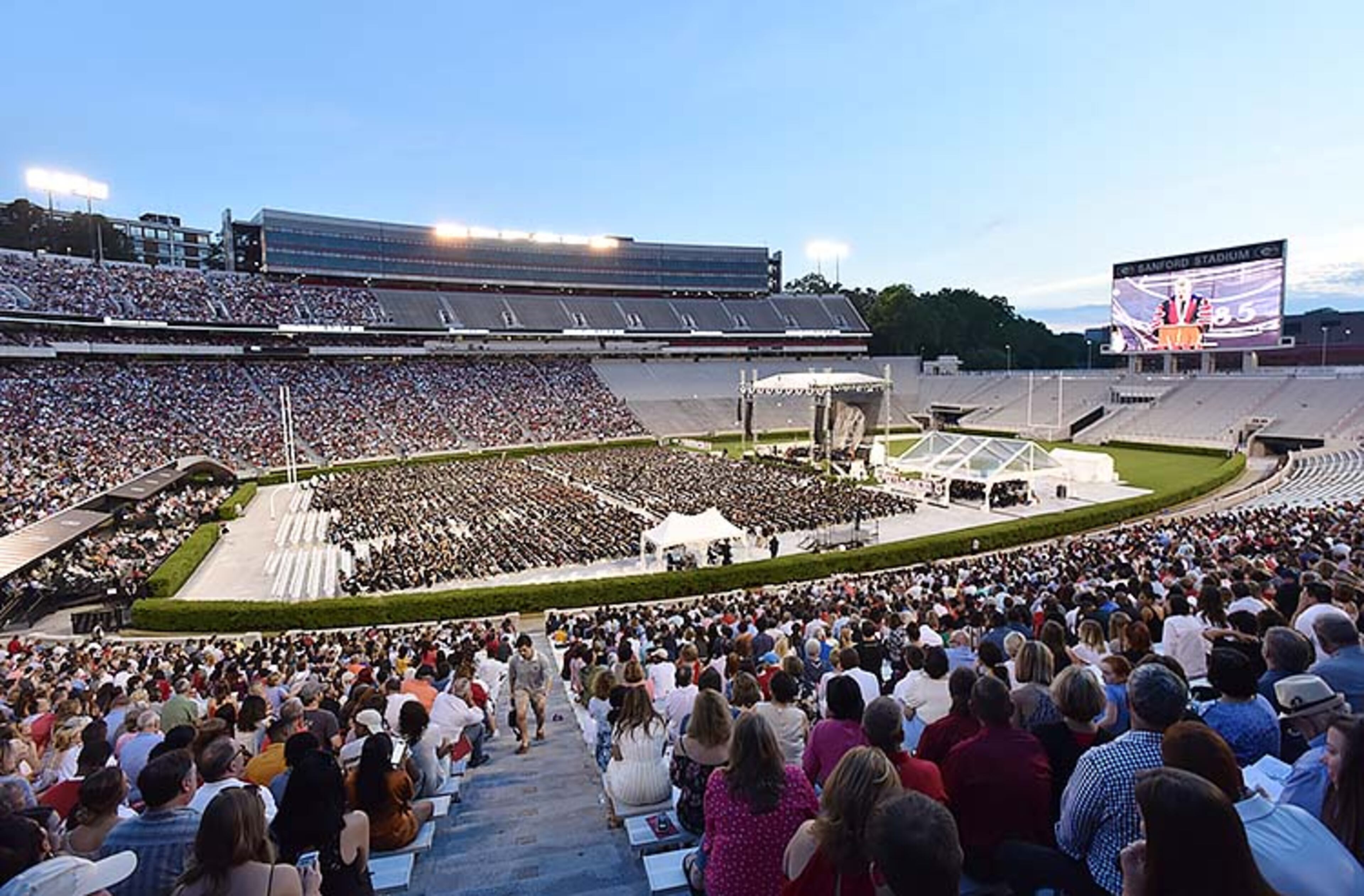 May 10, 2019 Athens - Students filled the University of Georgia's Sanford Stadium for 2019 spring undergraduate commencement ceremony on Friday, May 10, 2019. HYOSUB SHIN / HSHIN@AJC.COM