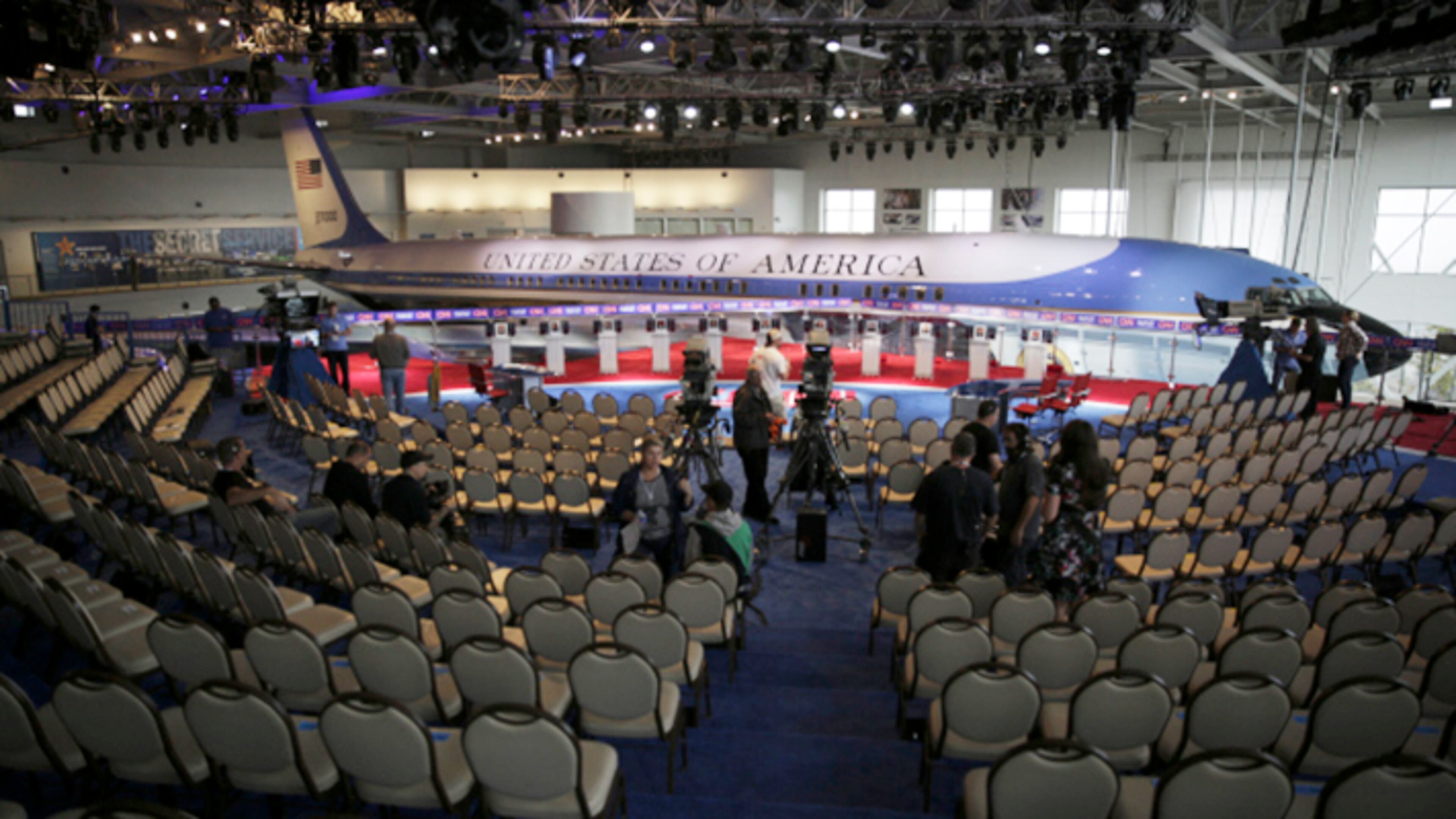 Preparations are underway for the second Republican presidential debate at the Ronald Reagan Presidential Library in Simi Valley, Calif., on Tuesday. Max Whittaker/The New York Times