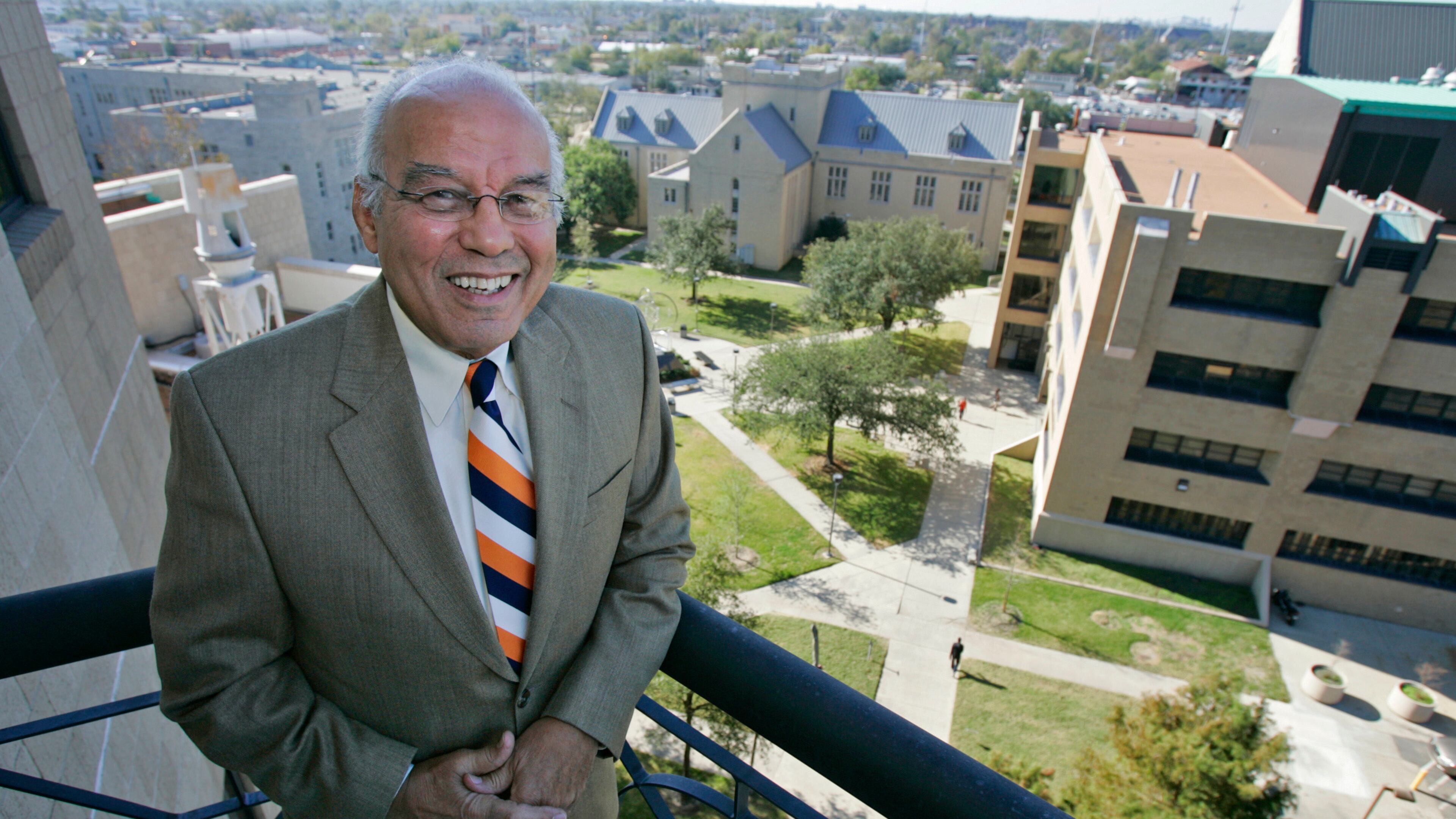 FILE - Xavier President Norman Francis poses for a photograph at the the university, in New Orleans, Nov. 18, 2008. (AP Photo/Bill Haber, File)