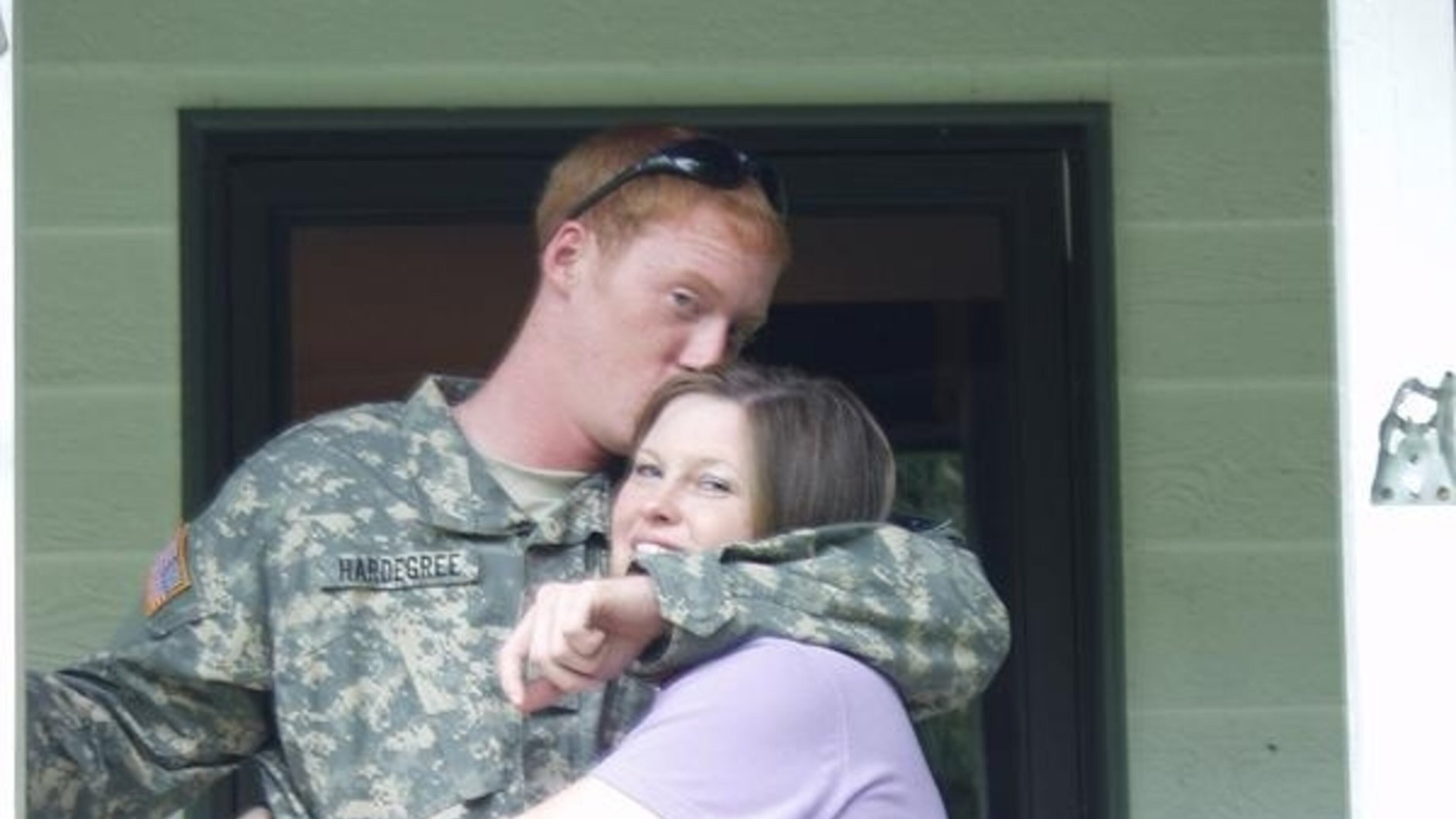 Cindy Kruger said goodbye on the front porch of their Villa Rica home to her son Sgt. Michael Hardegree before his deployment to Iraq. Hardegree died in 2007 and is buried in Arlington National Cemetery, where Kruger will visit today.