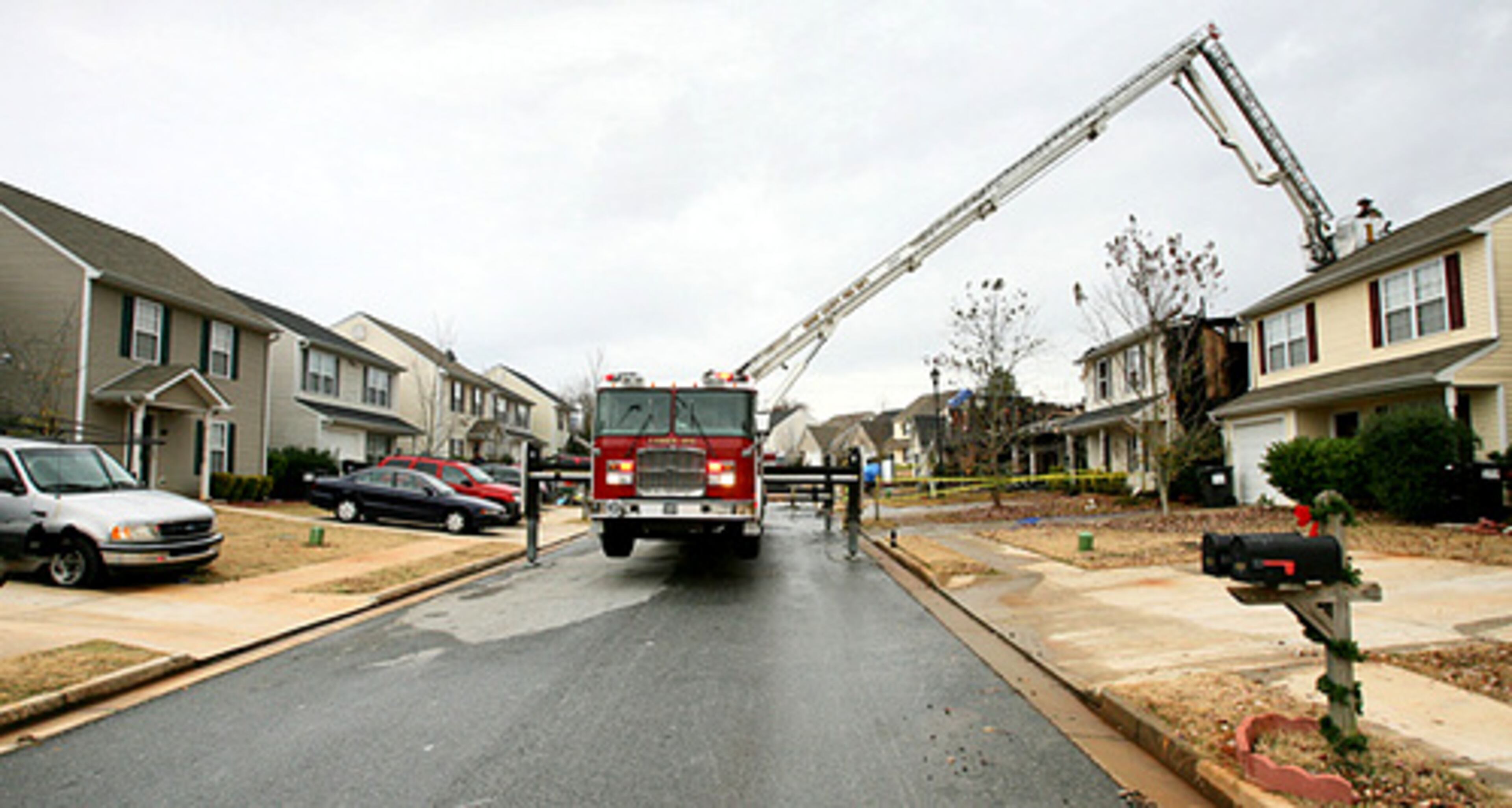 The two-alarm blaze was reported shortly after 6 a.m. on Coral Circle, in the Creekwood Station subdivision off Ga. 20 west of McDonough.