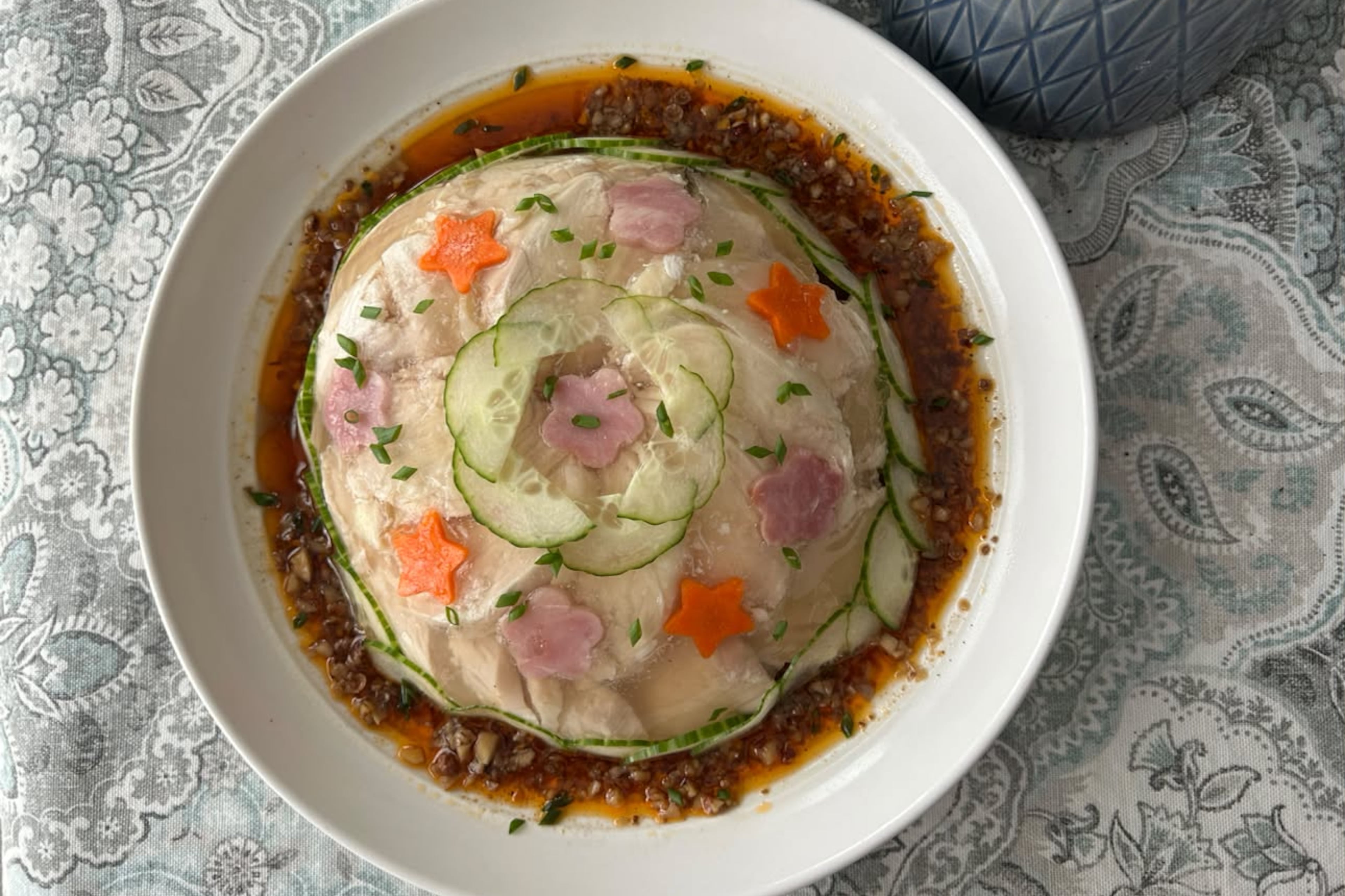Pop-ups Beksa Lala and Soupbelly will hold a '70s-inspired dinner this week. Expect to find konshui chicken aspic on the menu with deviled egg trout roe and bread with saffron butter. (Courtesy of Soupbelly)