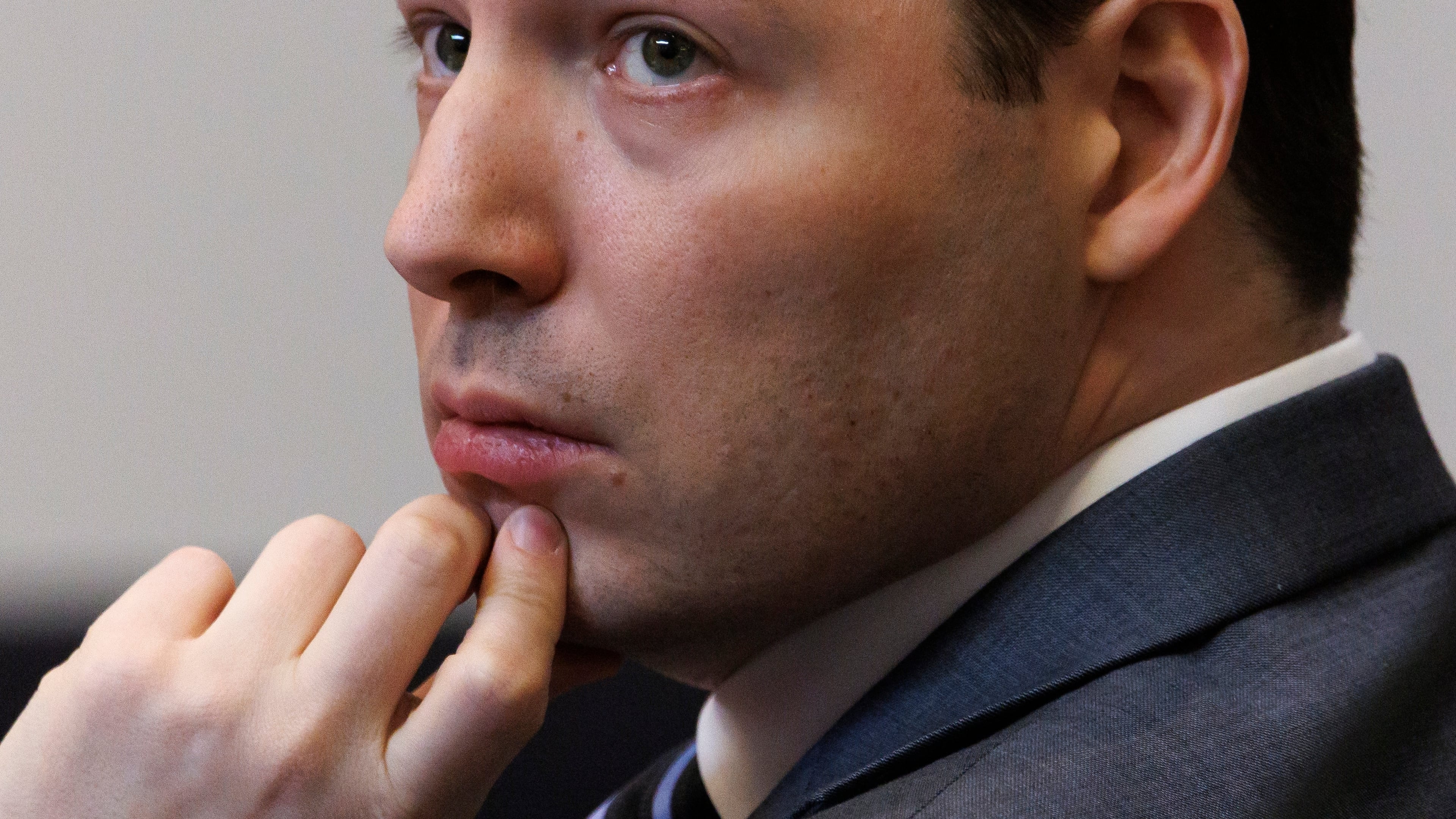 Brendan Banfield looks on during his double murder trial in Fairfax County Circuit Court, Wednesday, Jan. 14, 2026, in Fairfax, Va. (AP Photo/Tom Brenner, Pool)