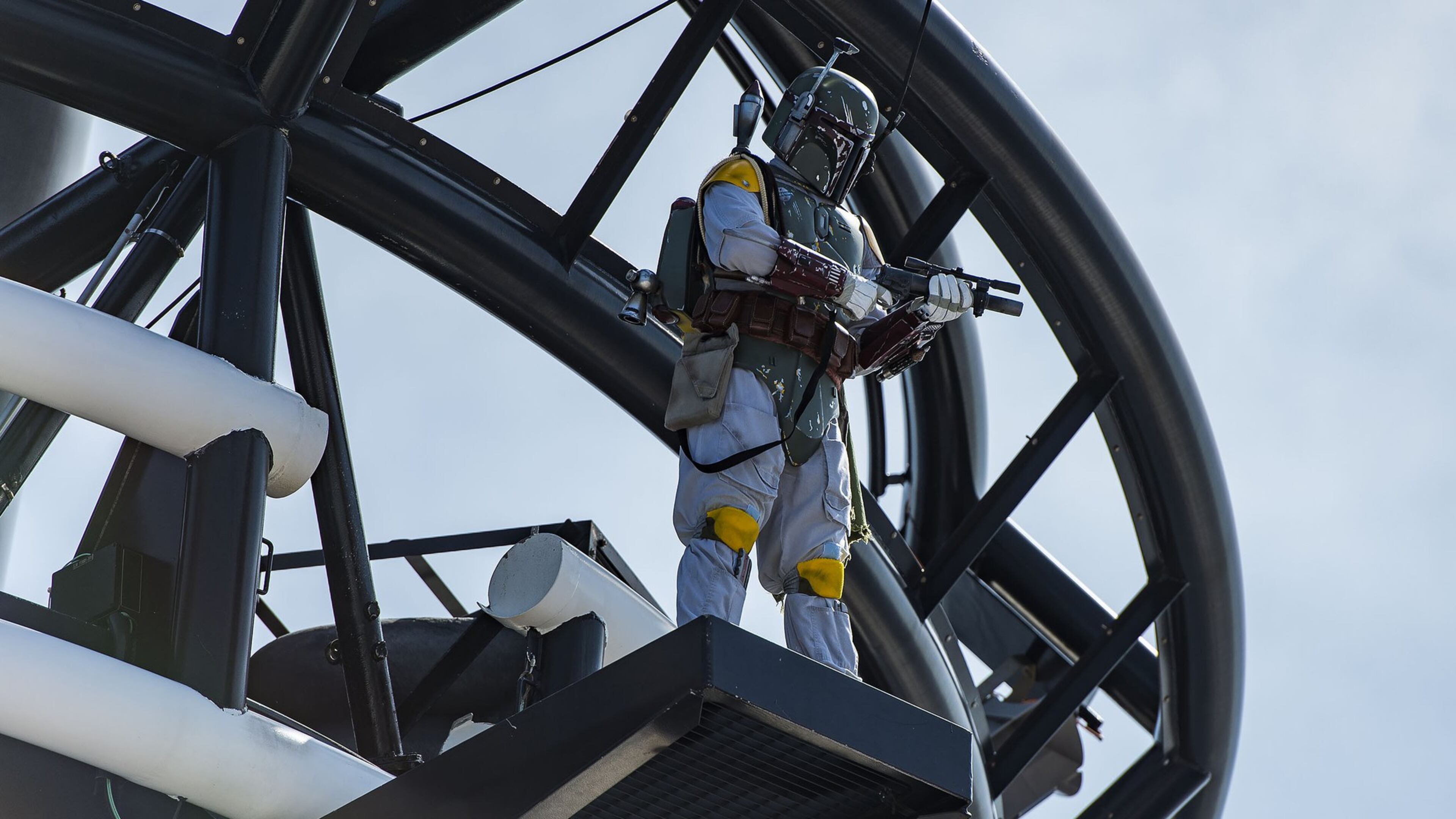 “Star Wars” bounty hunter Boba Fett patrols the pool during “Star Wars” Day at Sea aboard the Disney Fantasy. CONTRIBUTED BY MATT STROSHANE