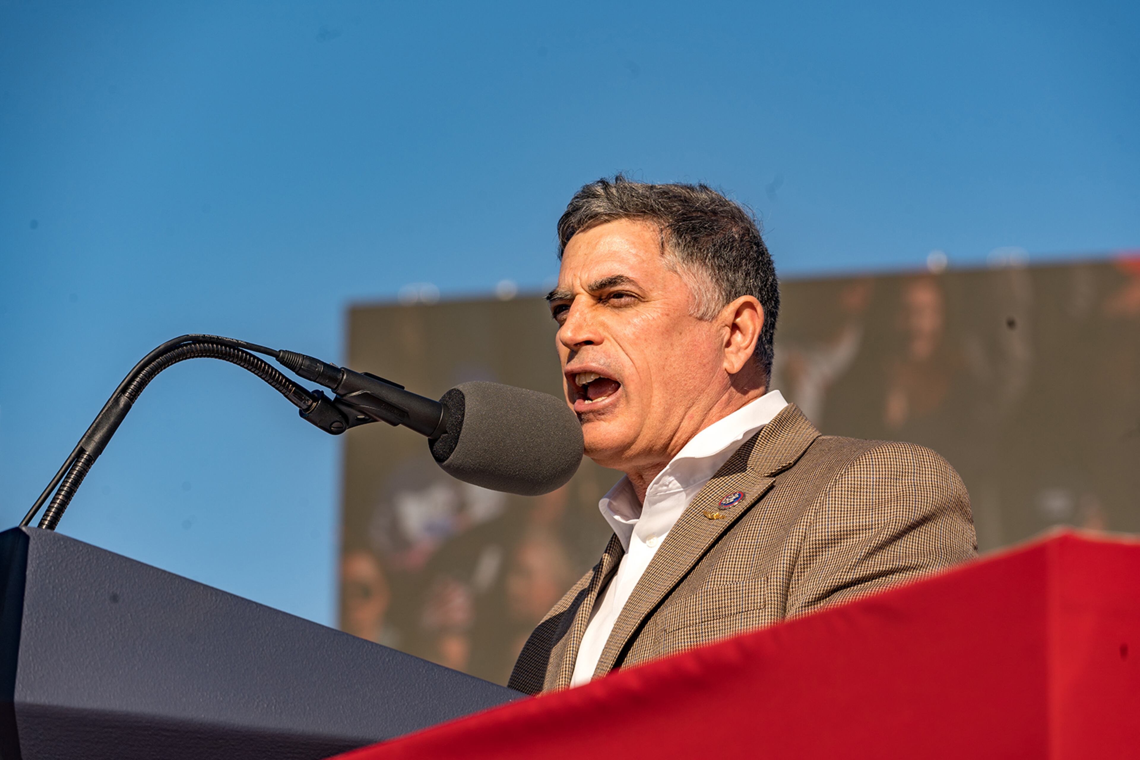 Rep. Andrew Clyde, R-Ga., in a March 2022 file photo, filed a disapproval resolution for a Biden administration rule on firearms with stabilizing braces. (Megan Varner/Getty Images/TNS)