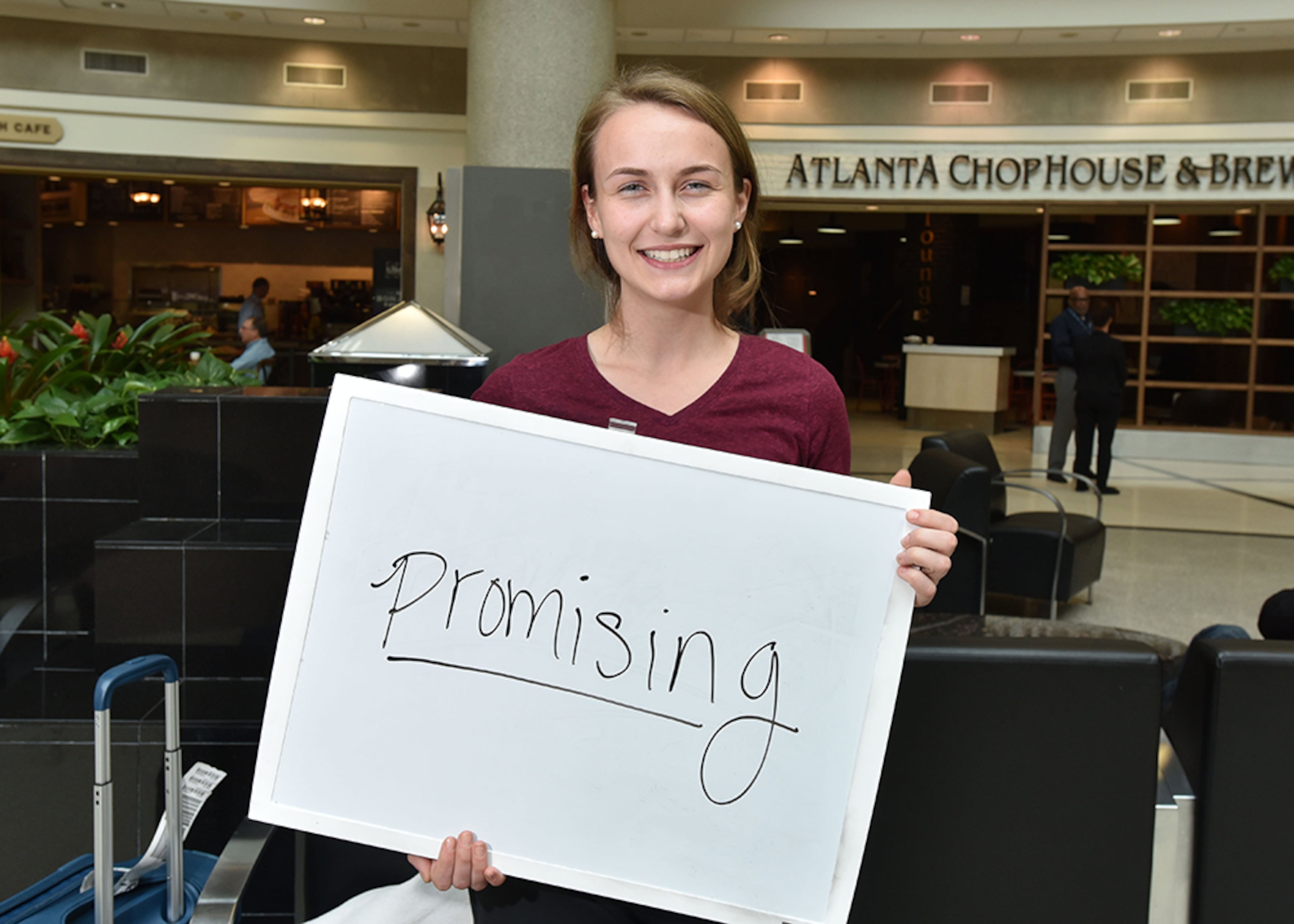 Sara Kemeny, of Fredrick, MD, says "Promising." (HYOSUB SHIN / hshin@ajc.com)