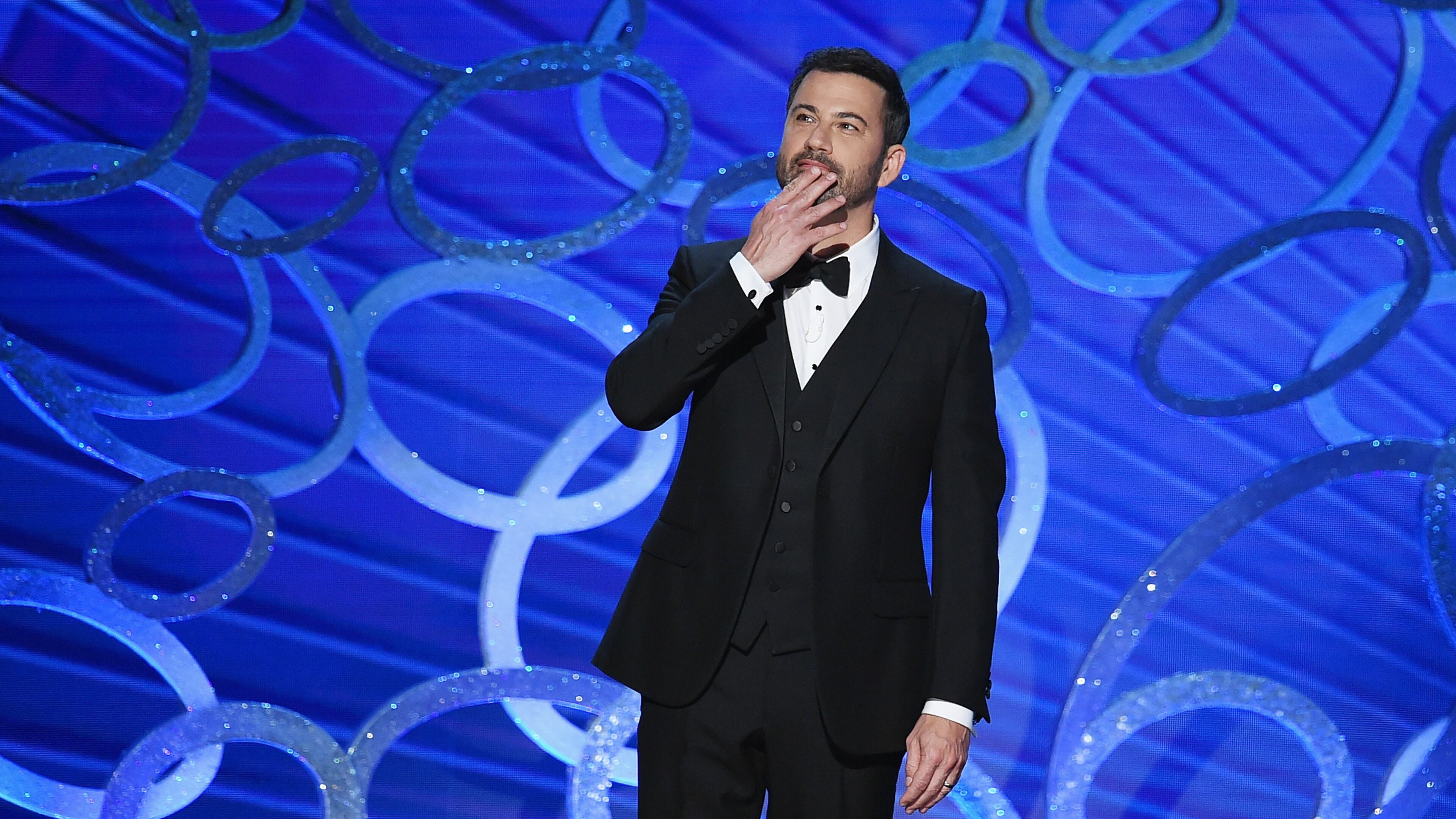 LOS ANGELES, CA - SEPTEMBER 18: Host Jimmy Kimmel speaks onstage during the 68th Annual Primetime Emmy Awards at Microsoft Theater on September 18, 2016 in Los Angeles, California. Kimmel shared how much he is being paid to host the Oscars in February. (Photo by Kevin Winter/Getty Images)