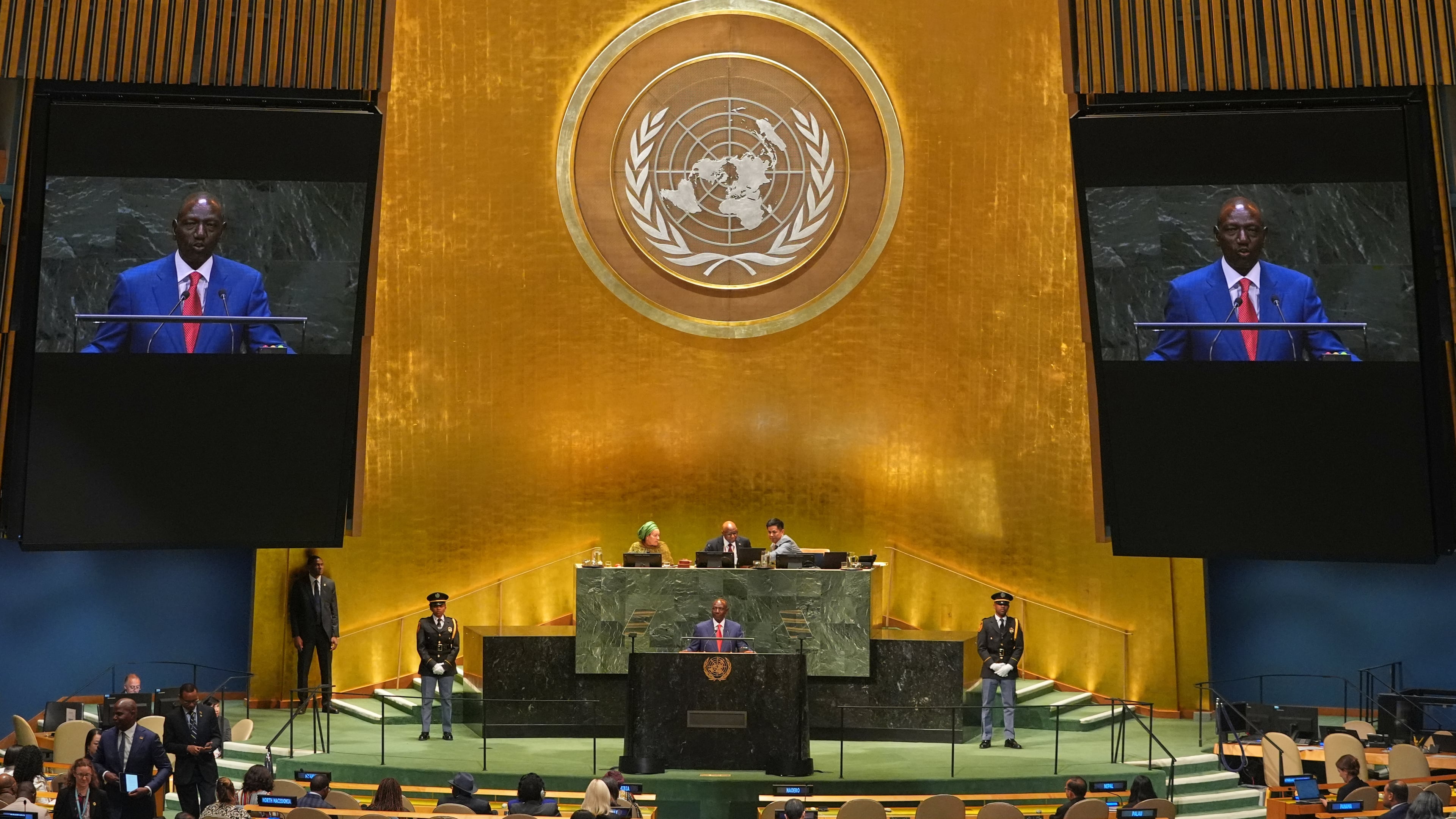President of Kenya William Samoei Ruto, addresses the 81st session of the United Nations General Assembly at U.N. headquarters Wednesday, Sept. 23, 2026. (AP Photo/Frank Franklin II)