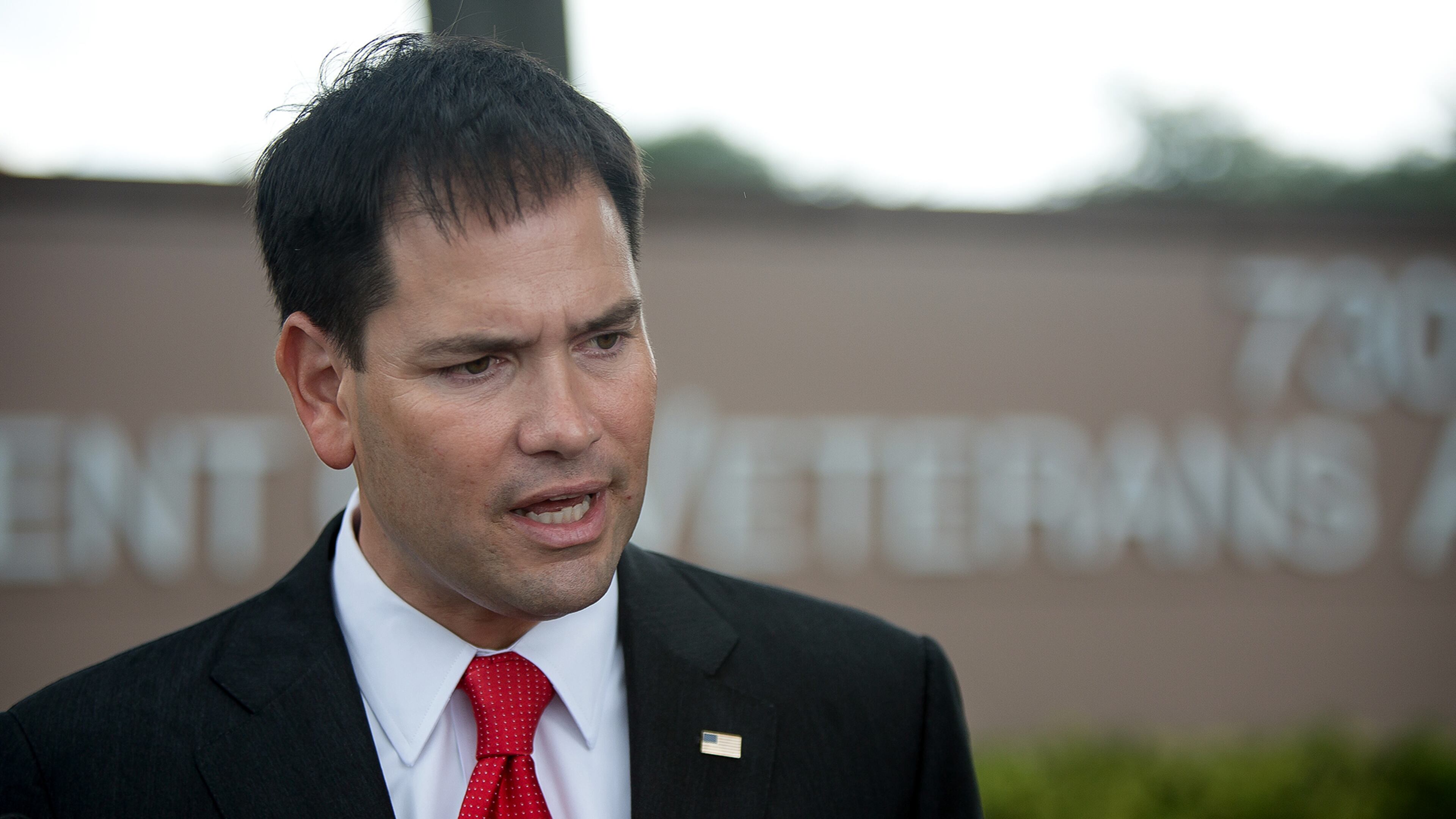 Senator Marco Rubio holds a press conference after touring the West Palm Beach VA Medical Center on Friday, June 13, 2014 in Riviera Beach. (Madeline Gray / The Palm Beach Post)