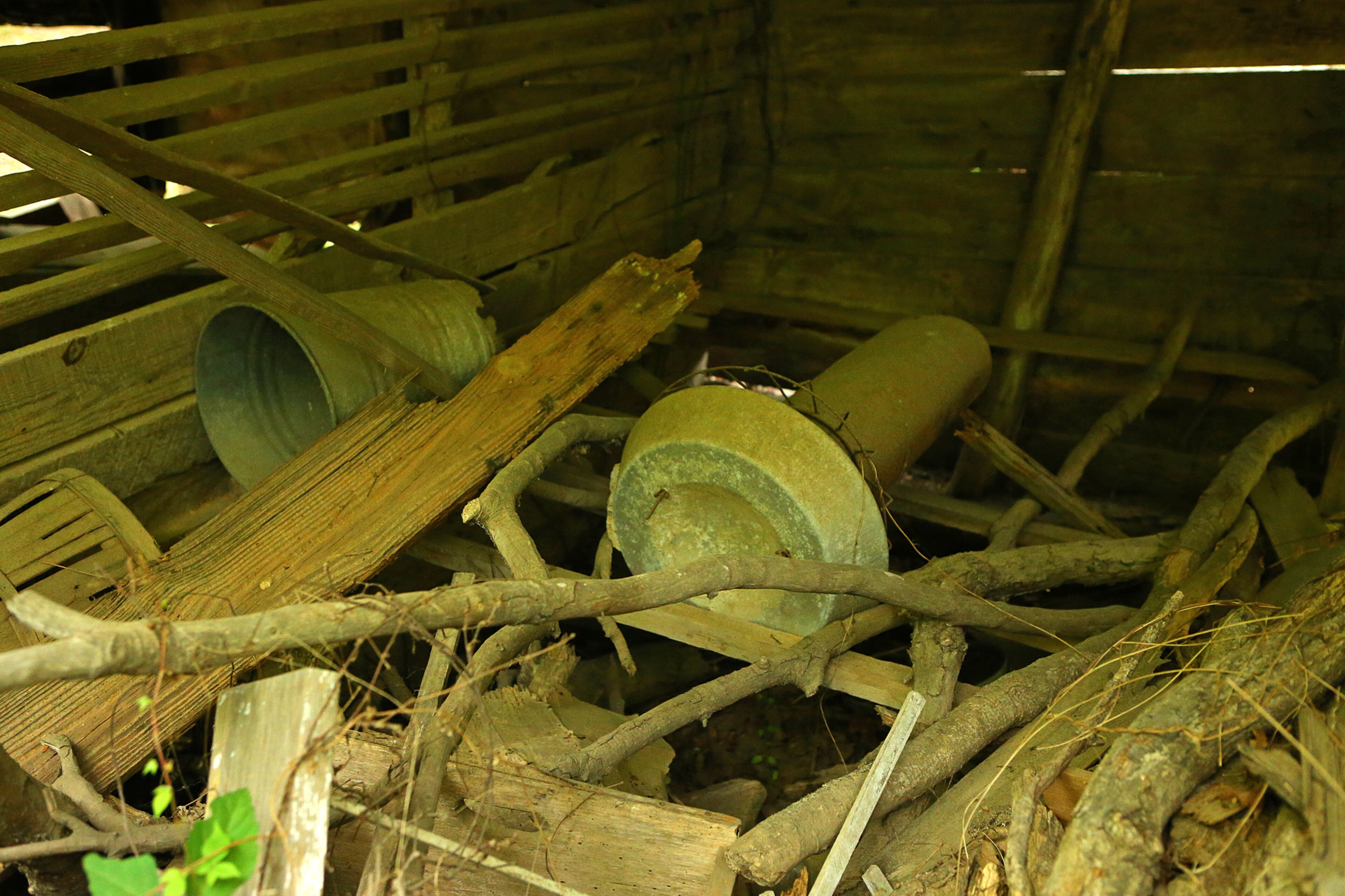 The remains of a small chicken coop are seen on the 50 acre farm of Miss Besse Cooper on Monday, May 19, 2014, in Monroe. Cooper was the oldest person in the world until she died at the age of 116 years and 100 days in 2012. CURTIS COMPTON / CCOMPTON@AJC.COM