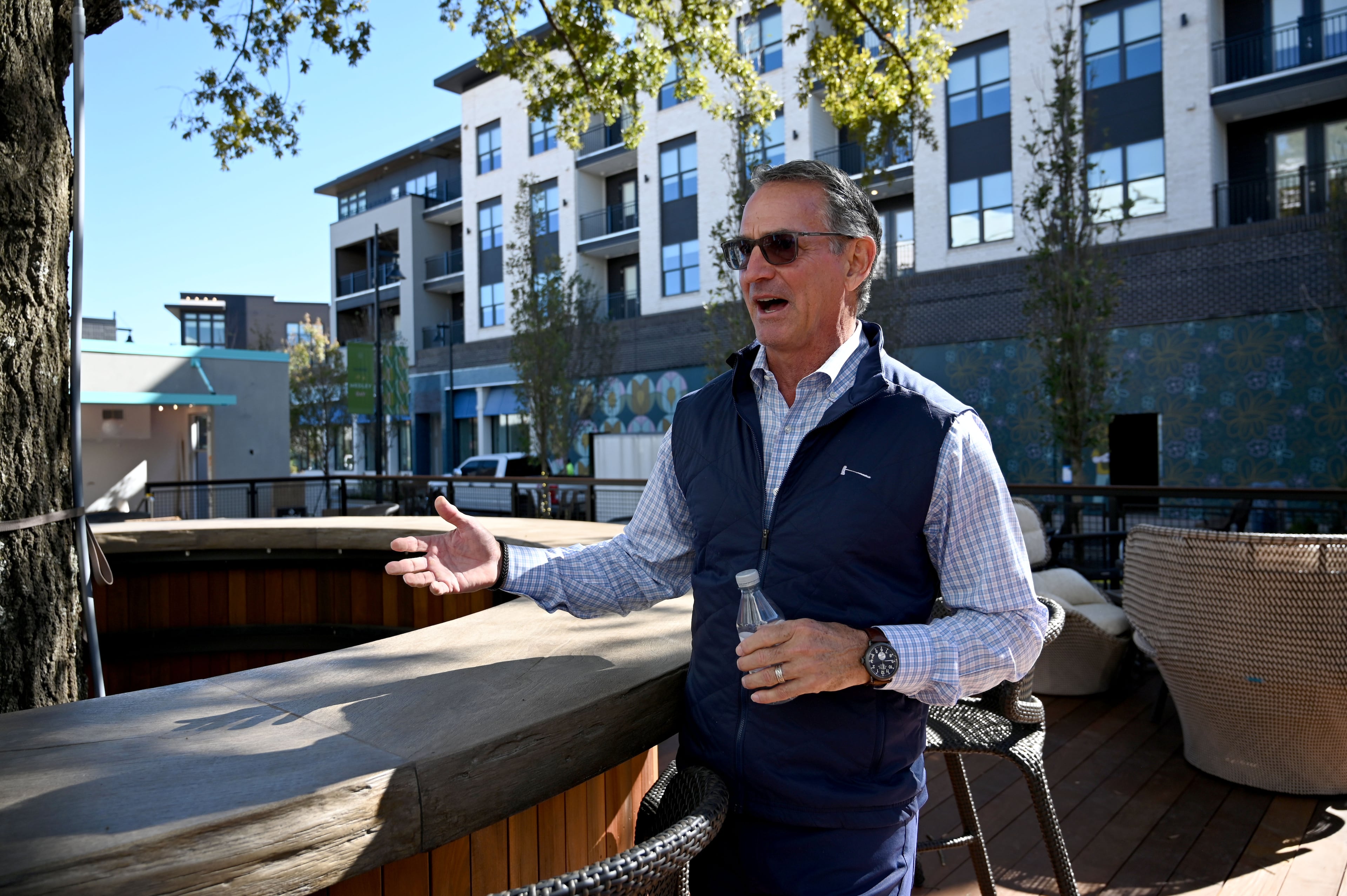 Mark Toro, founder and chief vision officer of Toro Development Co., speaks during a media tour of Medley, a new mixed-use development in Johns Creek, on Thursday, Oct. 22, 2026. (Hyosub Shin/AJC)