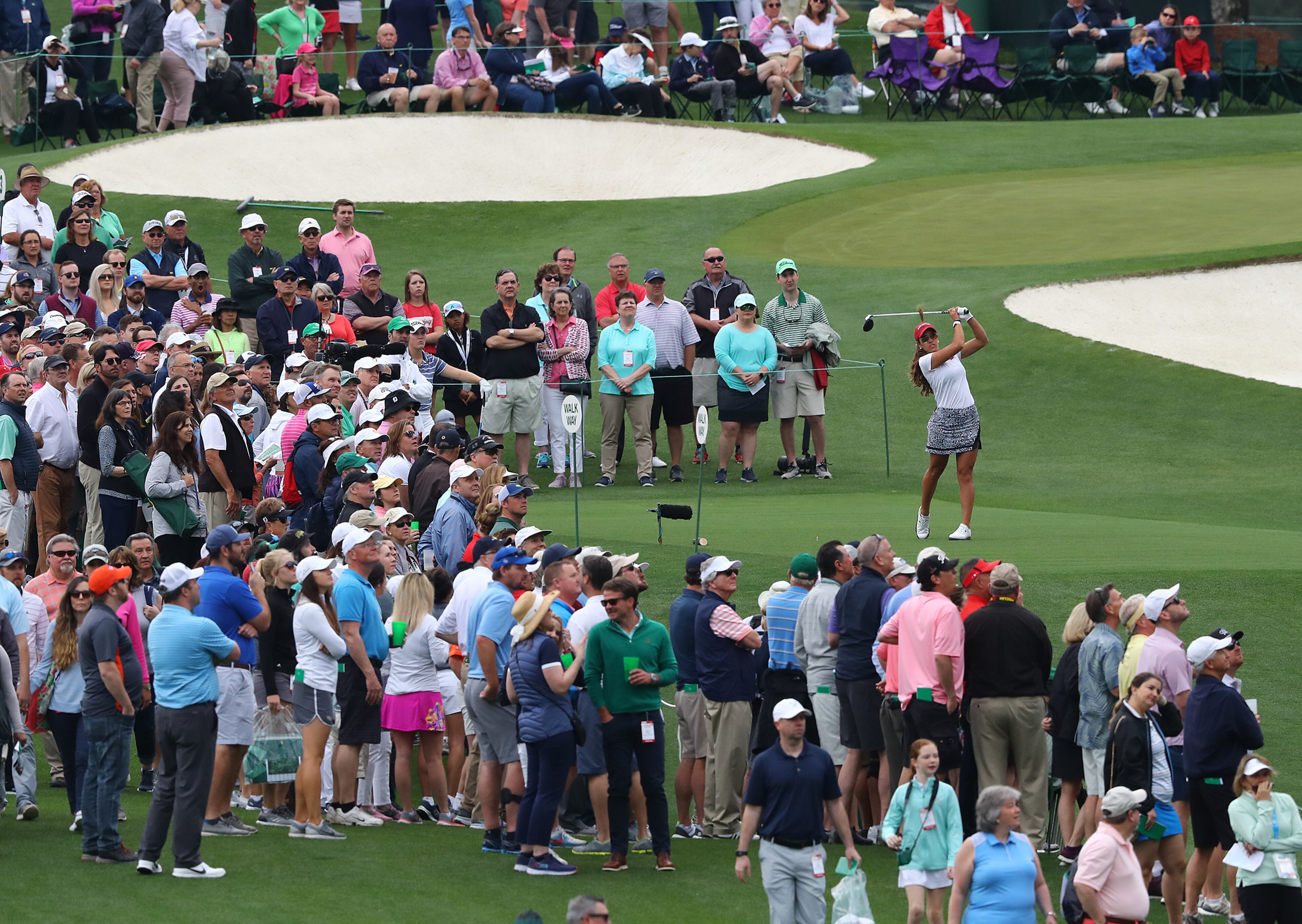 Maria Fassi tees off on the third hole during the inaugural Augusta National Women's Amateur at Augusta National Golf Club on Saturday, April 6, 2019, in Augusta. Curtis Compton/ccompton@ajc.com