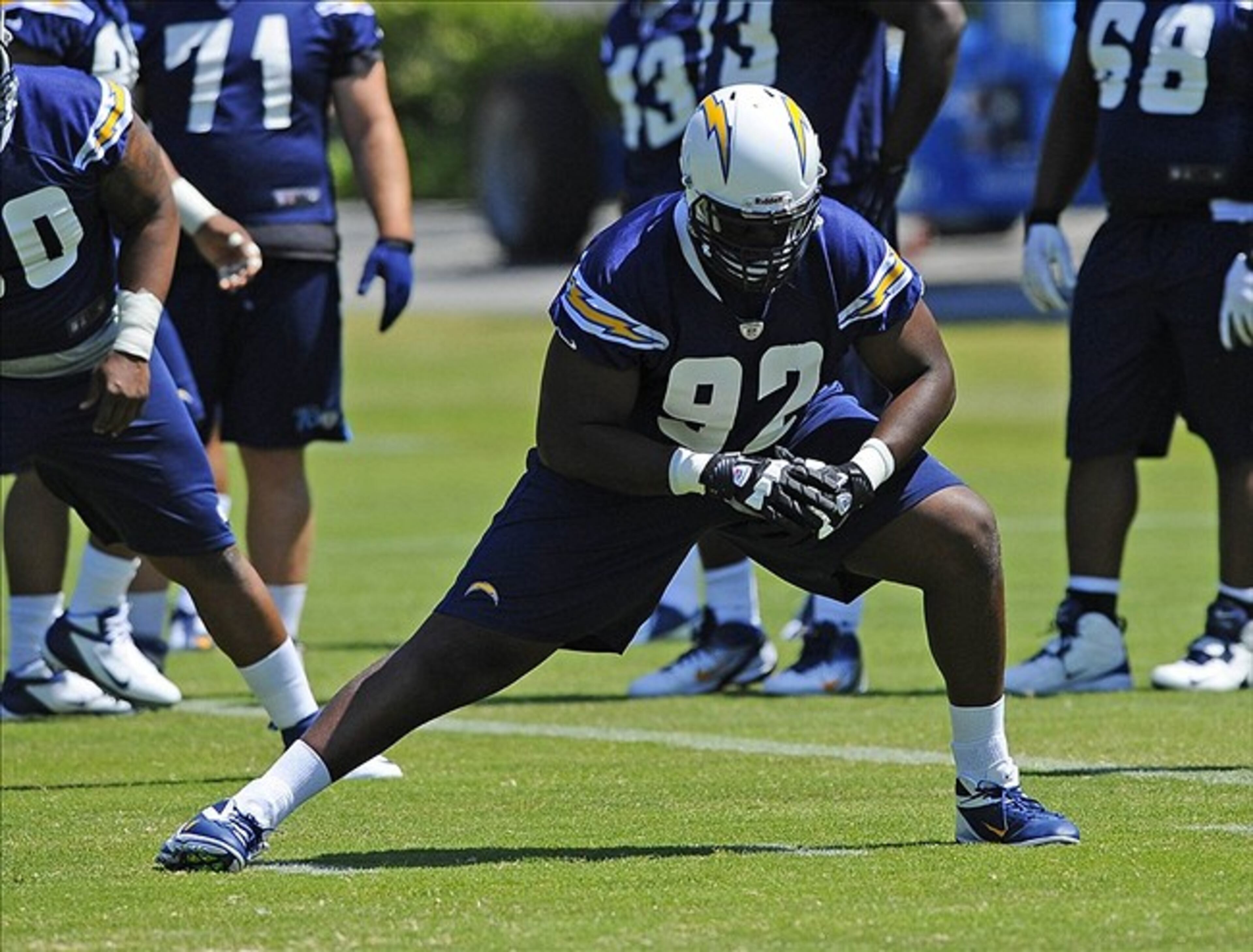 Kwame Geathers, DT, San Diego Chargers: Geathers, ho played college football at Georgia, had four tackles in seven regular season games for San Diego. Christopher Hanewinckel-USA TODAY Sports