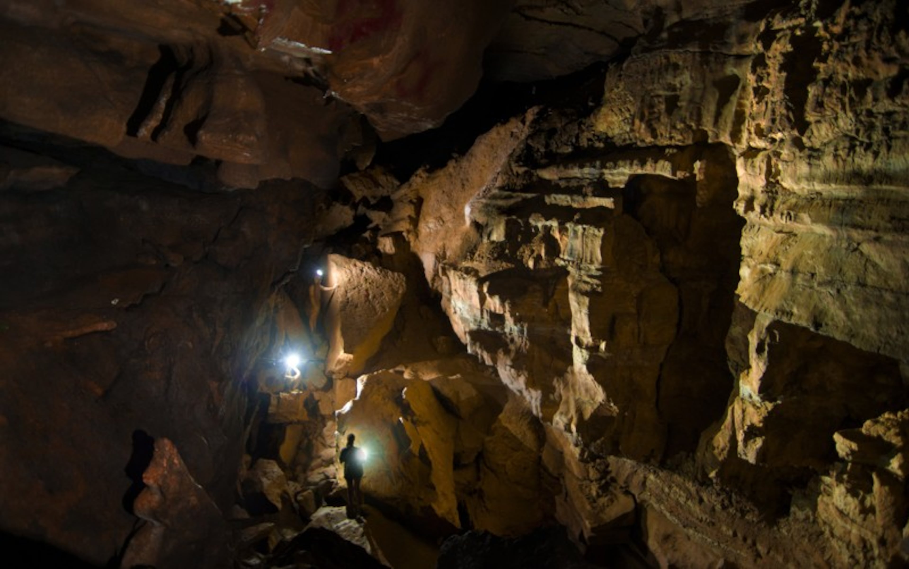 Pettijohn's Cave is located in Walker County and has several different rooms, the first of which is shown here.