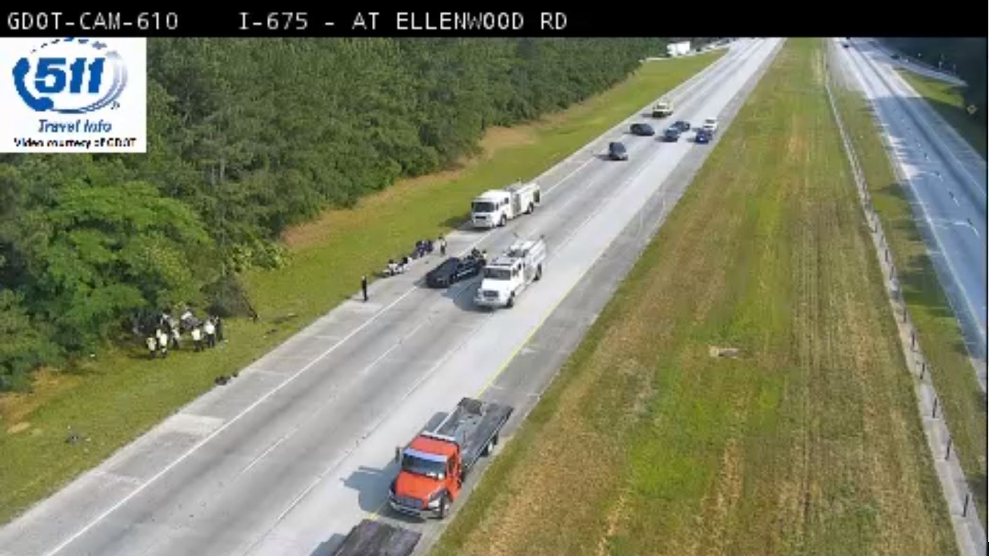 One car was involved in the wreck, which happened on I-675 near Ellenwood Road.
