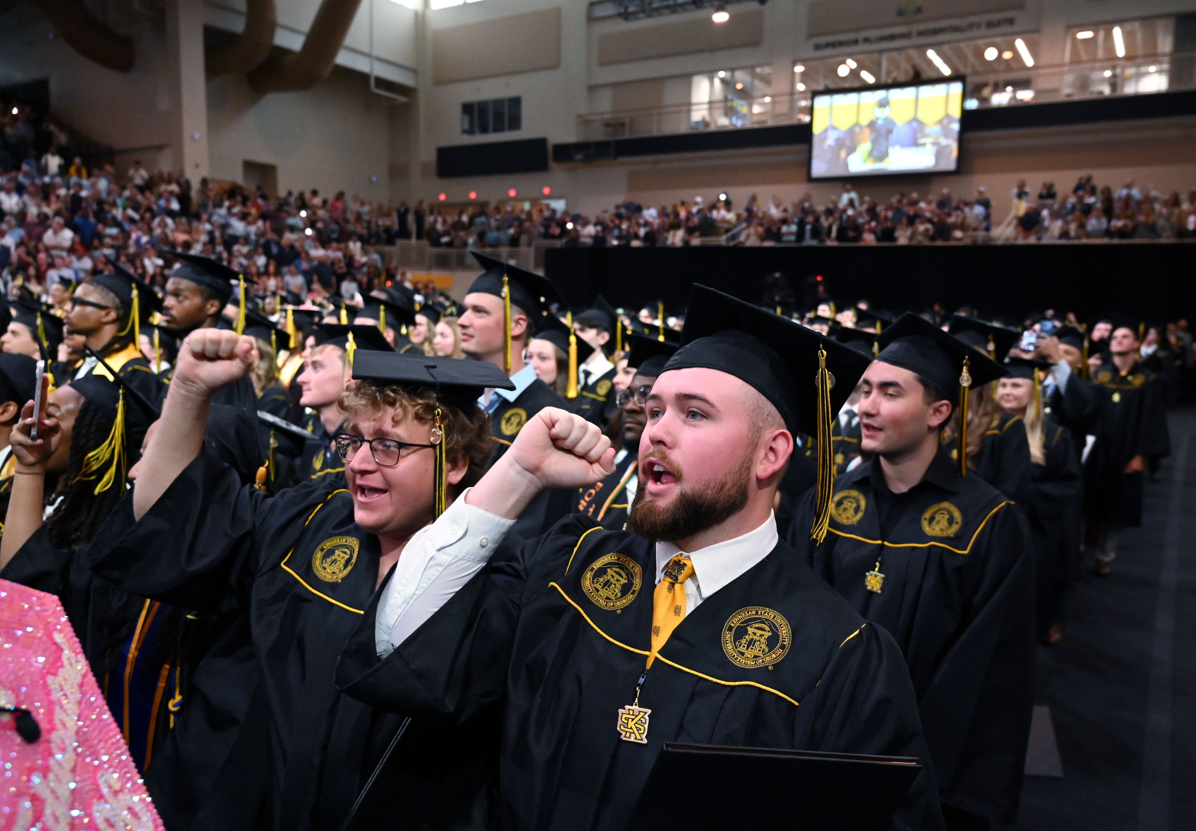 The excitement is obvious during Kennesaw State University’s spring commencement Wednesday. (Hyosub Shin/AJC)