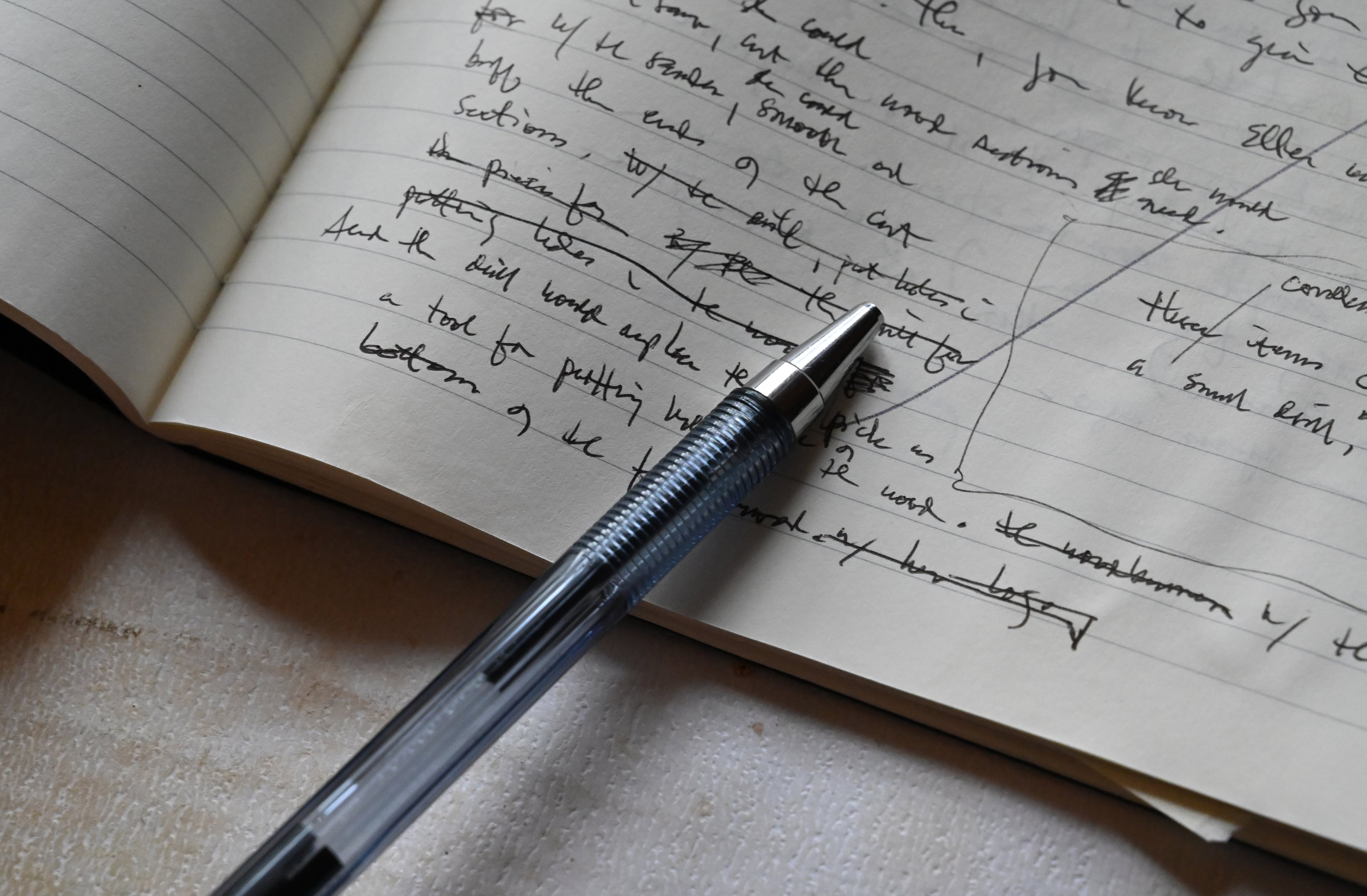 Allen Levi prefers to write longhand, with a pen on paper. (Hyosub Shin/AJC)