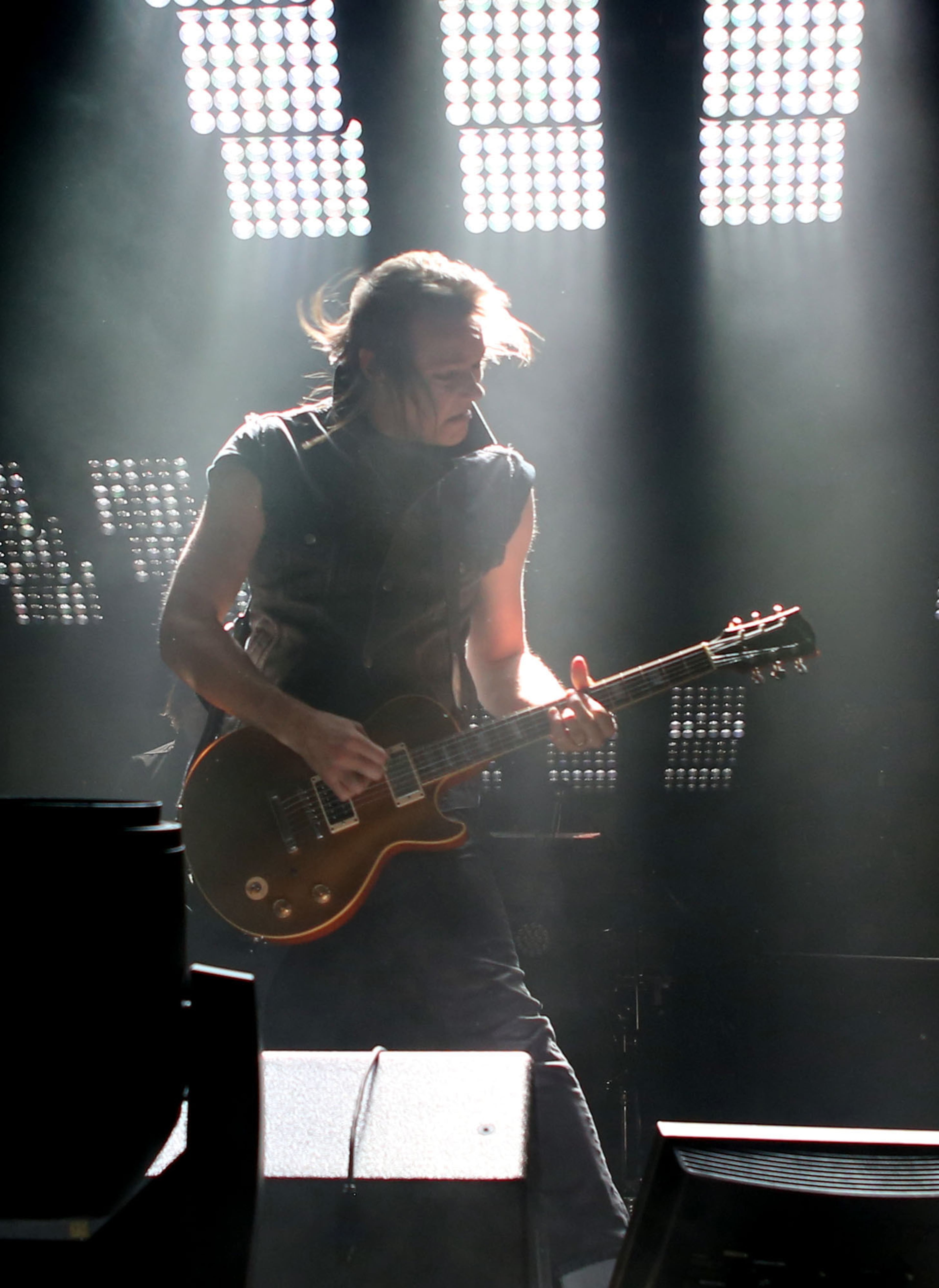 Nine Inch Nails guitarist and Marietta native Robin Finck performs at Philips Arena in Atlanta Thursday, Oct. 24, 2013.