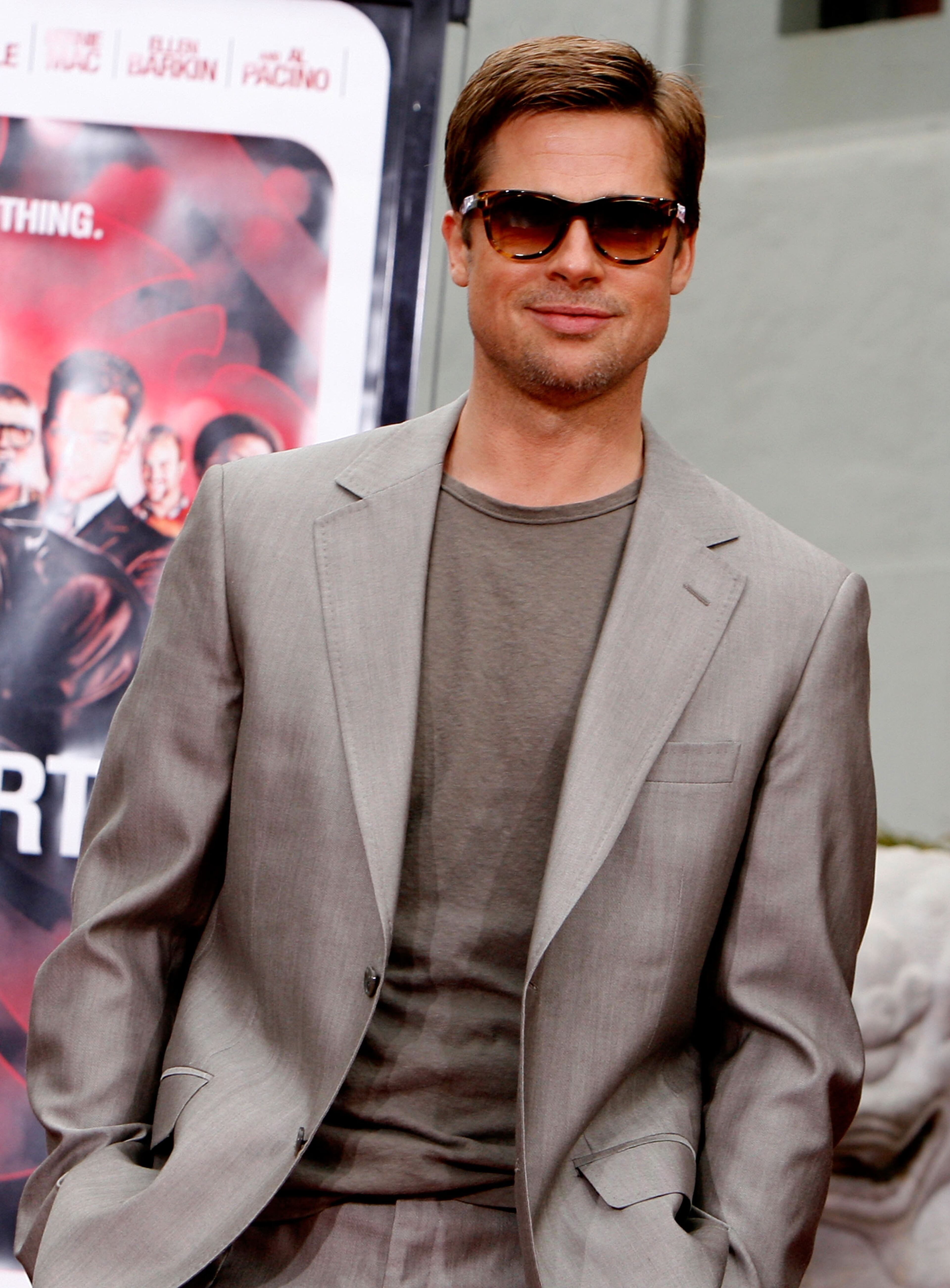 HOLLYWOOD - JUNE 05: Actor Brad Pitt attends the Hand and Footprints Ceremony at Grauman's Chinese Theatre on June 5, 2007 in Hollywood, California. (Photo by Kevin Winter/Getty Images)