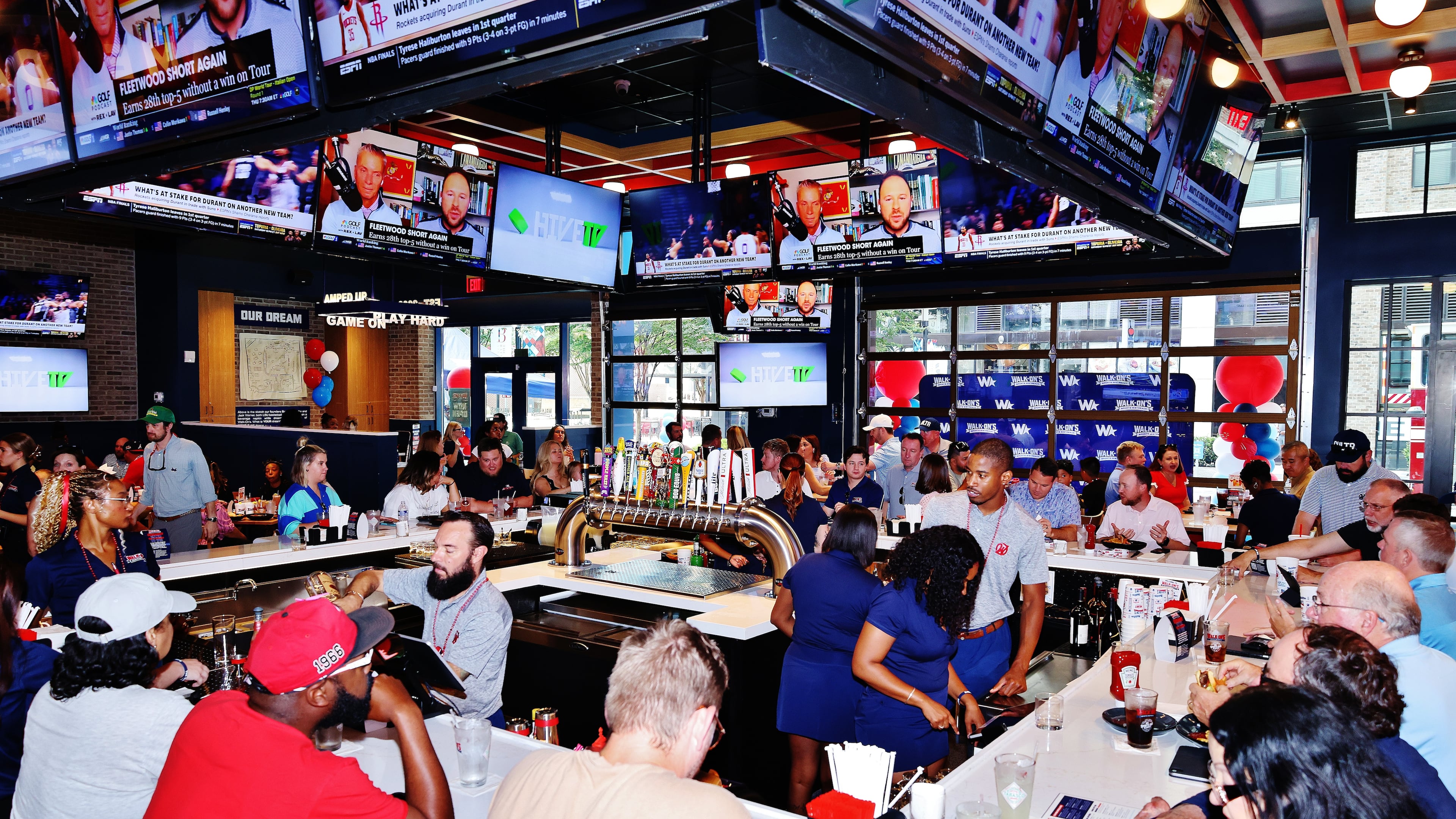 A peek inside Walk-On’s sports bar at The Battery on the day of its grand opening, June 23, 2025. It's just one of the many places to eat in The Battery. (Courtesy of Walk-On's Sports Bistreaux)