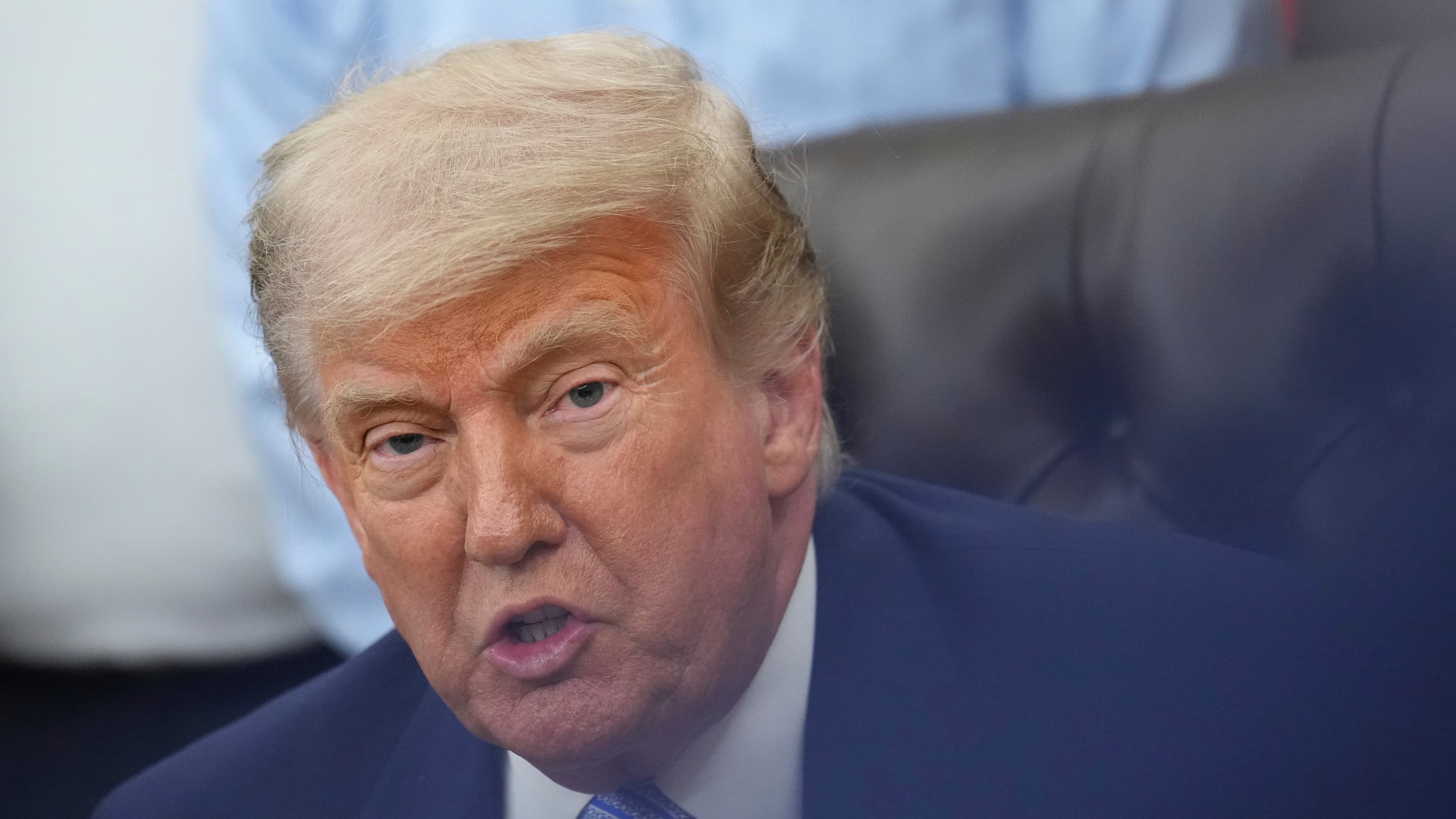 President Donald Trump speaks during an event about loosening a federal refrigerant rule, in the Oval Office at the White House, Thursday, May 21, 2026, in Washington. (AP Photo/Jacquelyn Martin)