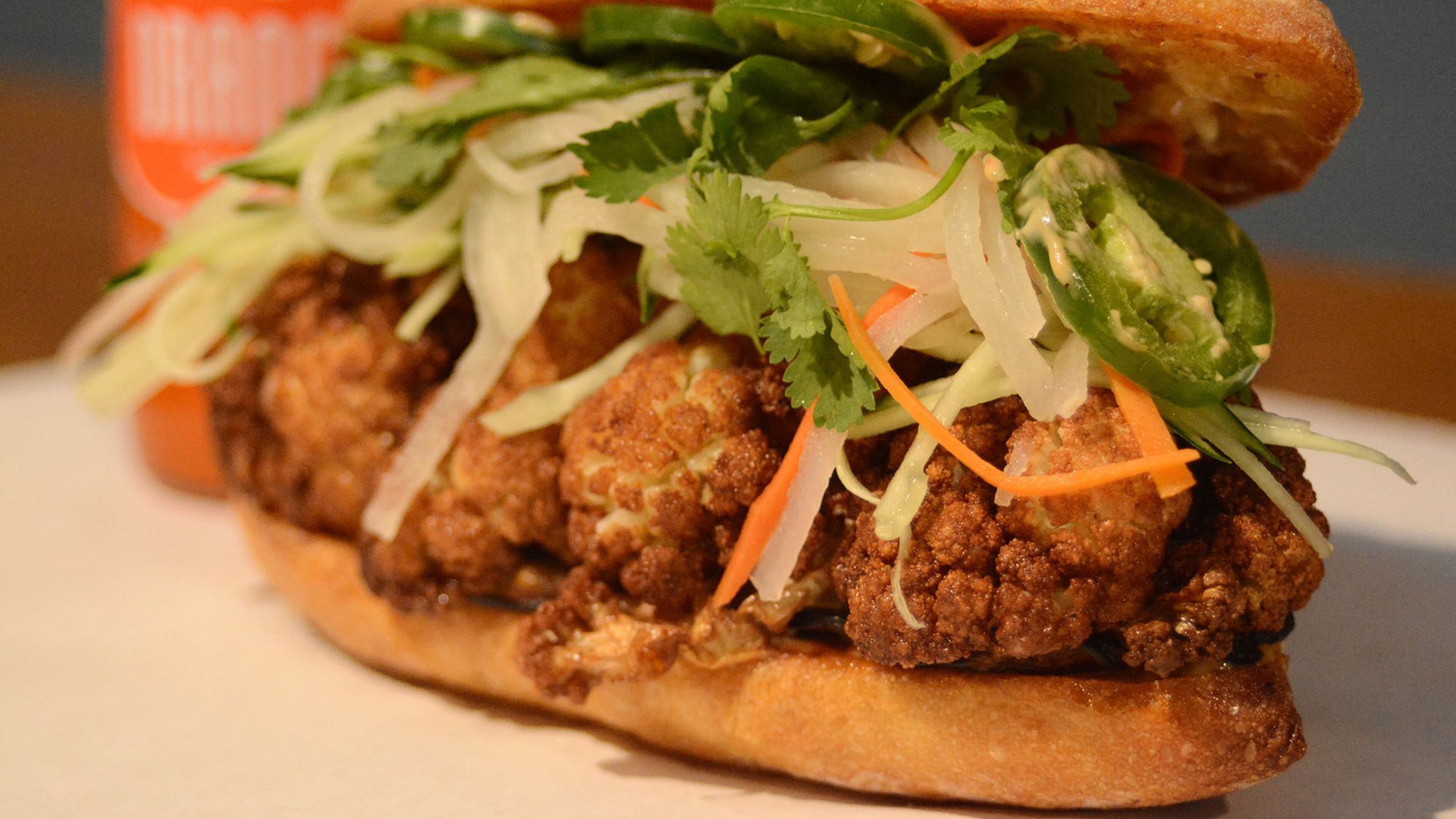 Califlower & Eggplant Banh Mi. STYLED BY JOHN WILLIAMS. CONTRIBUTED BY ADRIENNE HARRIS