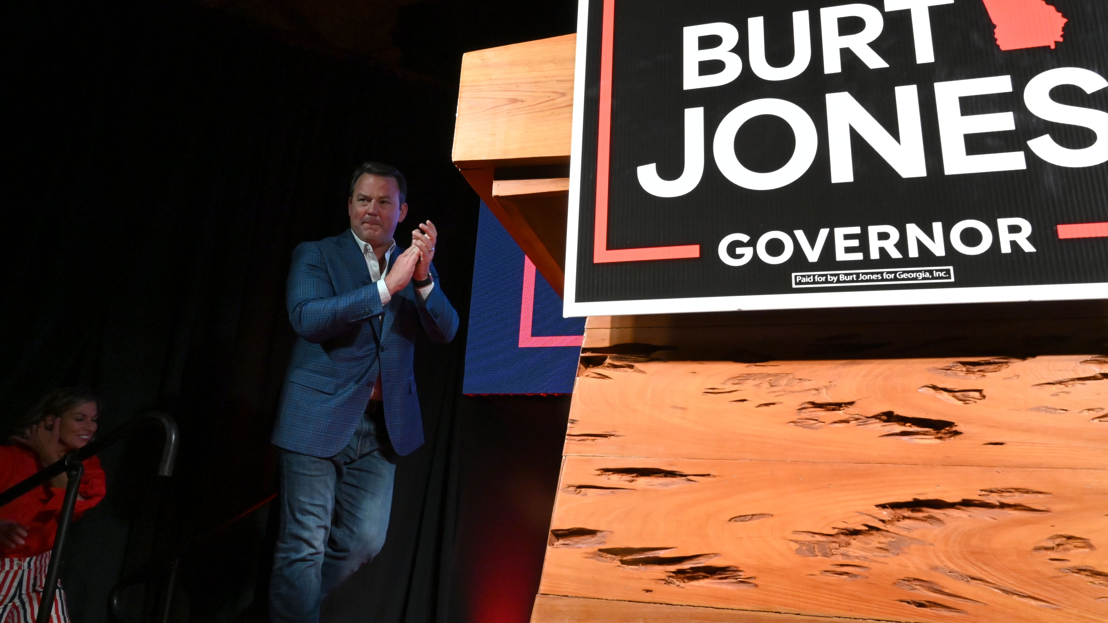 Burt Jones, a Republican candidate for governor, has focused much of his campaign on President Donald Trump's endorsement. (Hyosub Shin/AJC)