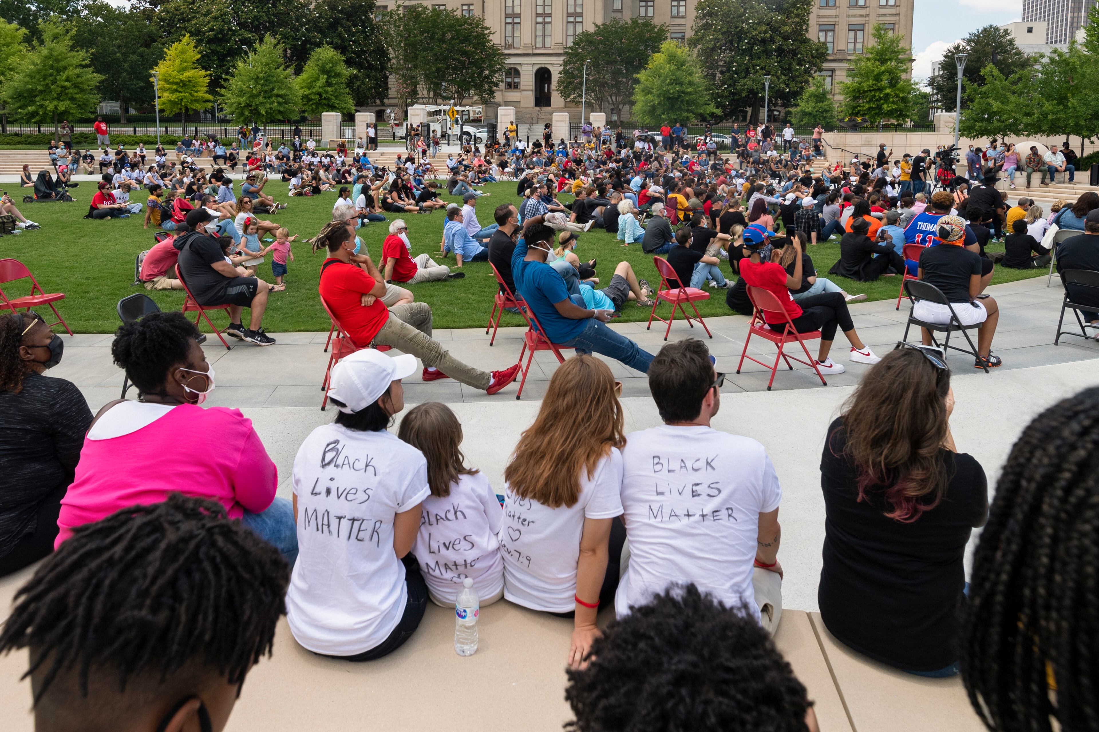 A gathering occurs at the state capitol during a faith based rally calling for racial healing held at the capitol over the recent death of George Floyd, Monday, June 1, 2020, in Atlanta. The killing of Floyd by police in Minnesota has sparked worldwide protests and rioting nationwide. JOHN AMIS FOR THE ATLANTA JOURNAL-CONSTITUTION