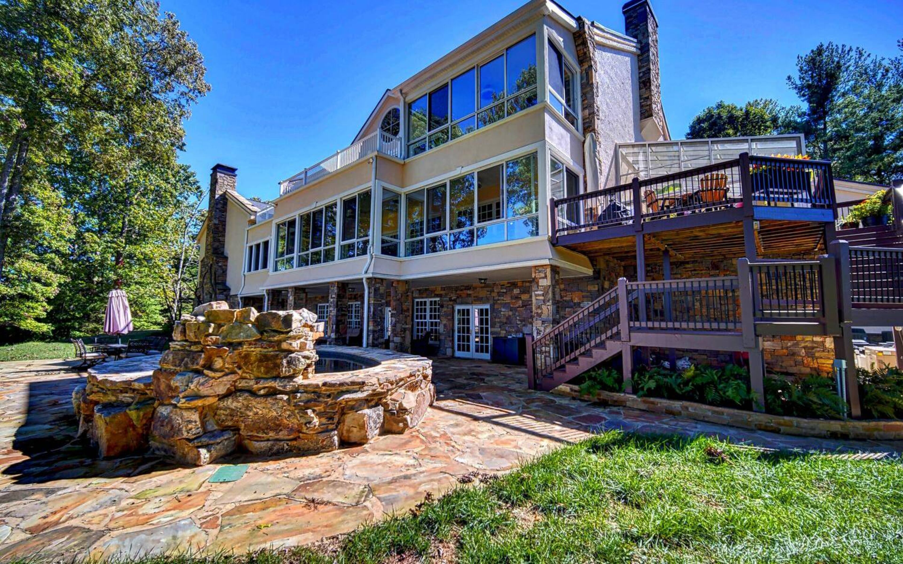 Custom hot tub with room for entertaining.