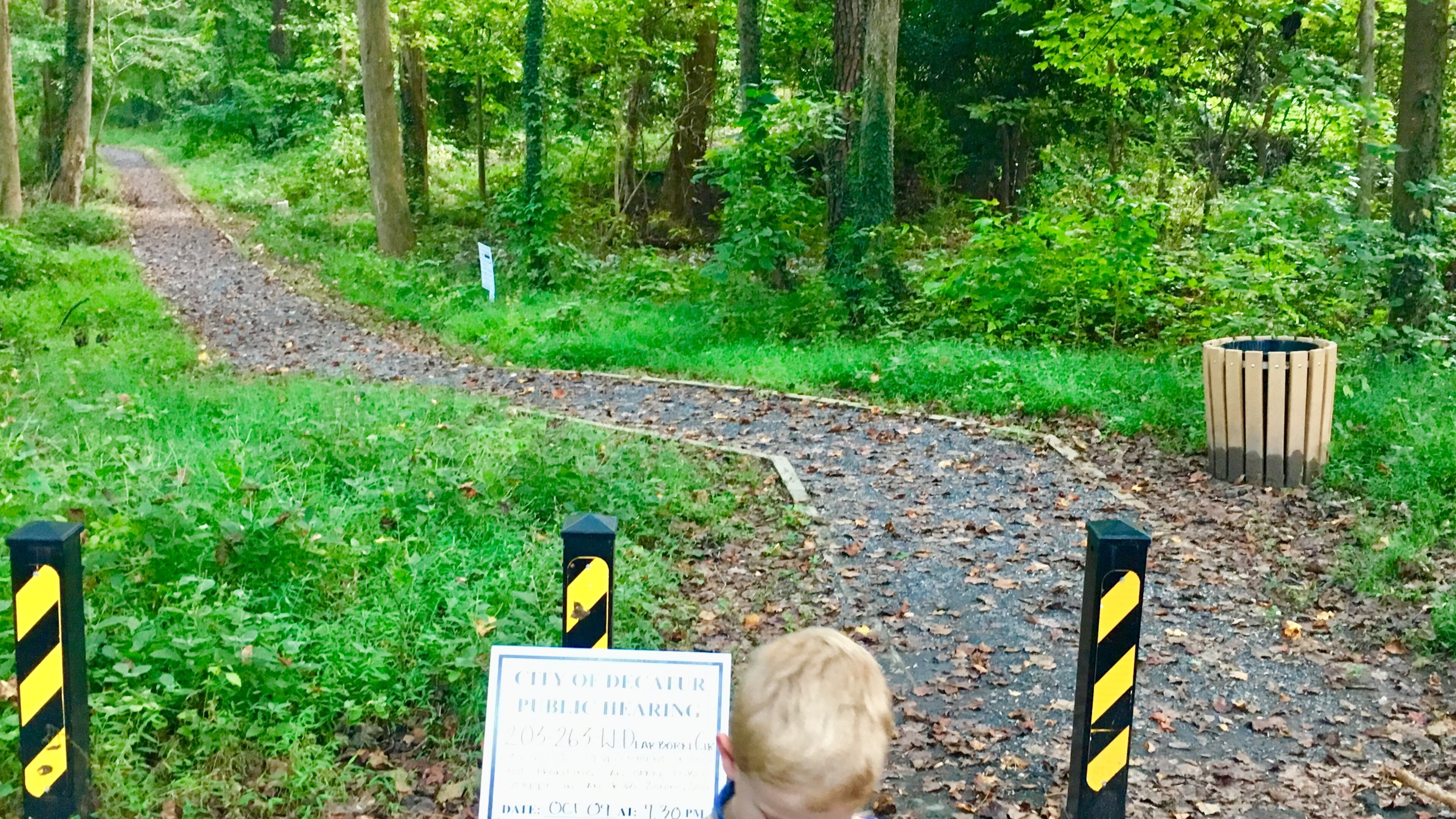 A portion of the property near Dearborn Park which, in order to buy, the city may need to seize by eminent domain. This is the trail built by the city in 2013. Bill Banks for the AJC