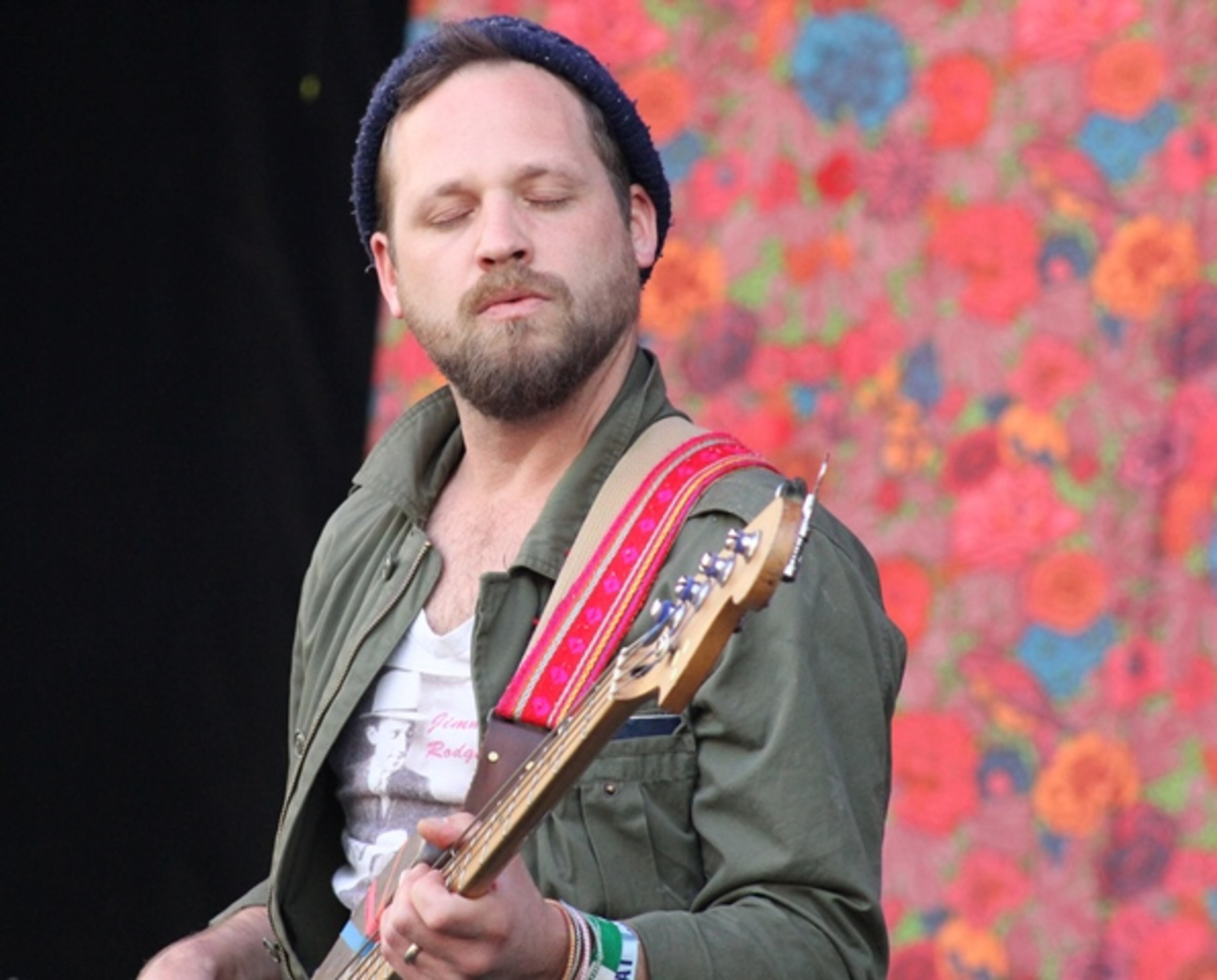 Dr. Dog singer/bassist Toby Leaman feels the groove. Photo: Melissa Ruggieri/AJC