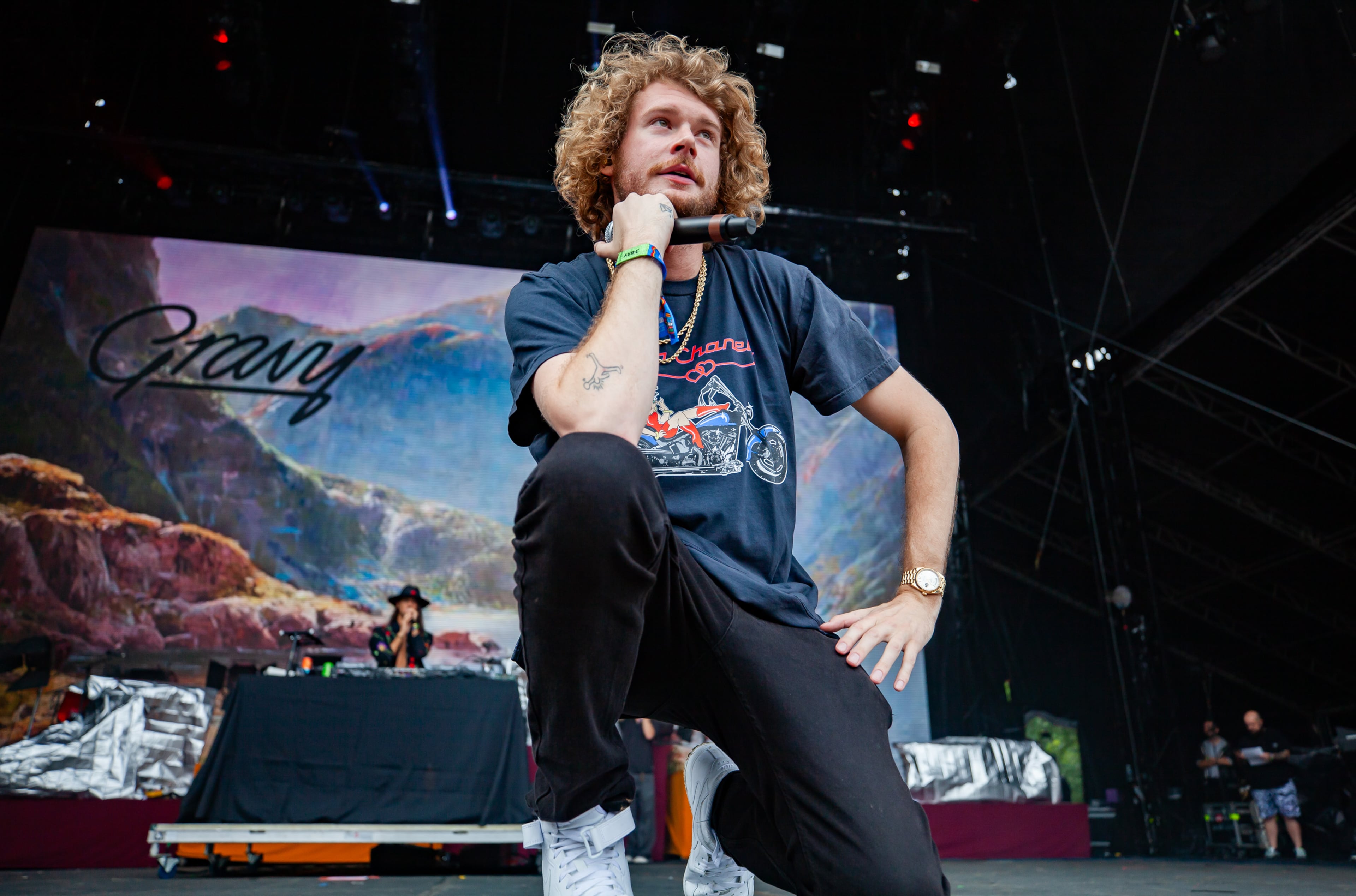Atlanta, Ga: Yung Gravy fired up the crowd Saturday afternoon with humorous rhymes. Photo taken Saturday, September 16, 2023 at Piedmont Park. (RYAN FLEISHER FOR THE ATLANTA JOURNAL-CONSTITUTION)